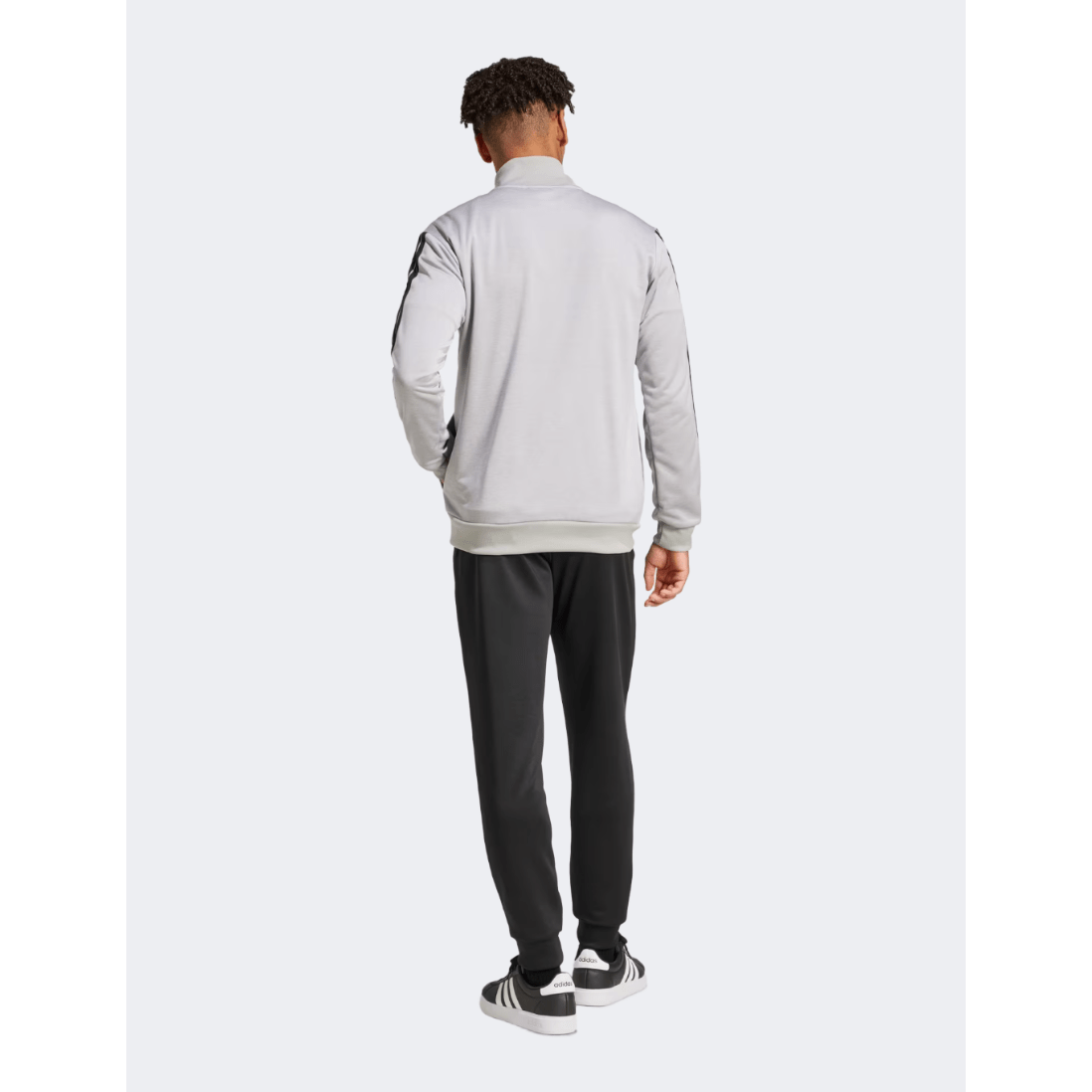 Adidas Basic 3 Stripes French Terry Men Sportswear Tracksuit Grey Heather - Medaid International