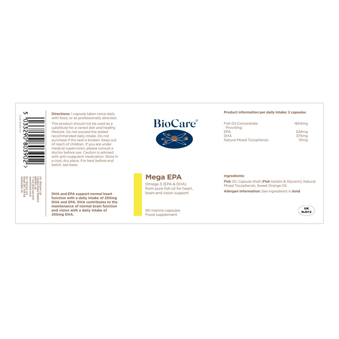 BioCare - Mega EPA Omega 3 30 Capsules - Medaid International