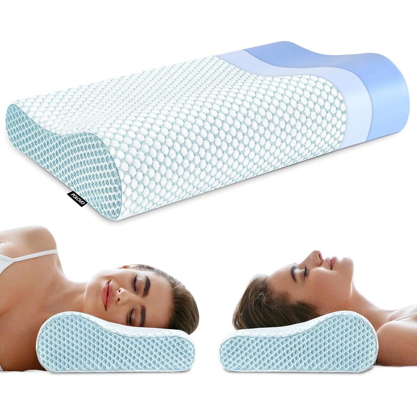 Neck Pillow Contour Memory Foam Pillows for Pain Relief Bed Pillow for Sleeping, Ergonomic Pillow for Neck and Shoulder Pain, Orthopedic Cervical Pillow for Side Back Stomach Sleeper - Medaid International
