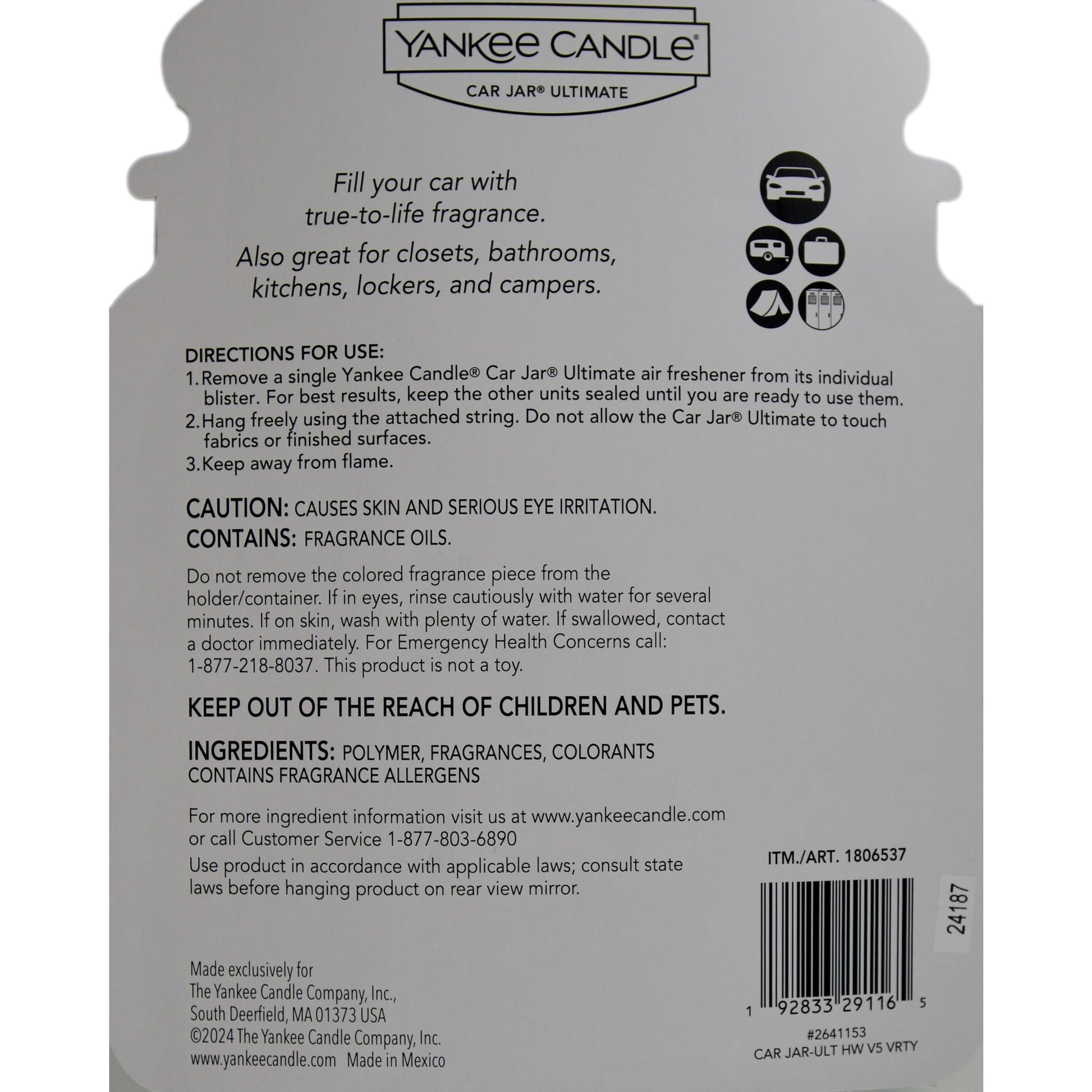 Yankee Candle Car Jar Ultimate Multipack, 5 Air Fresheners - Medaid International