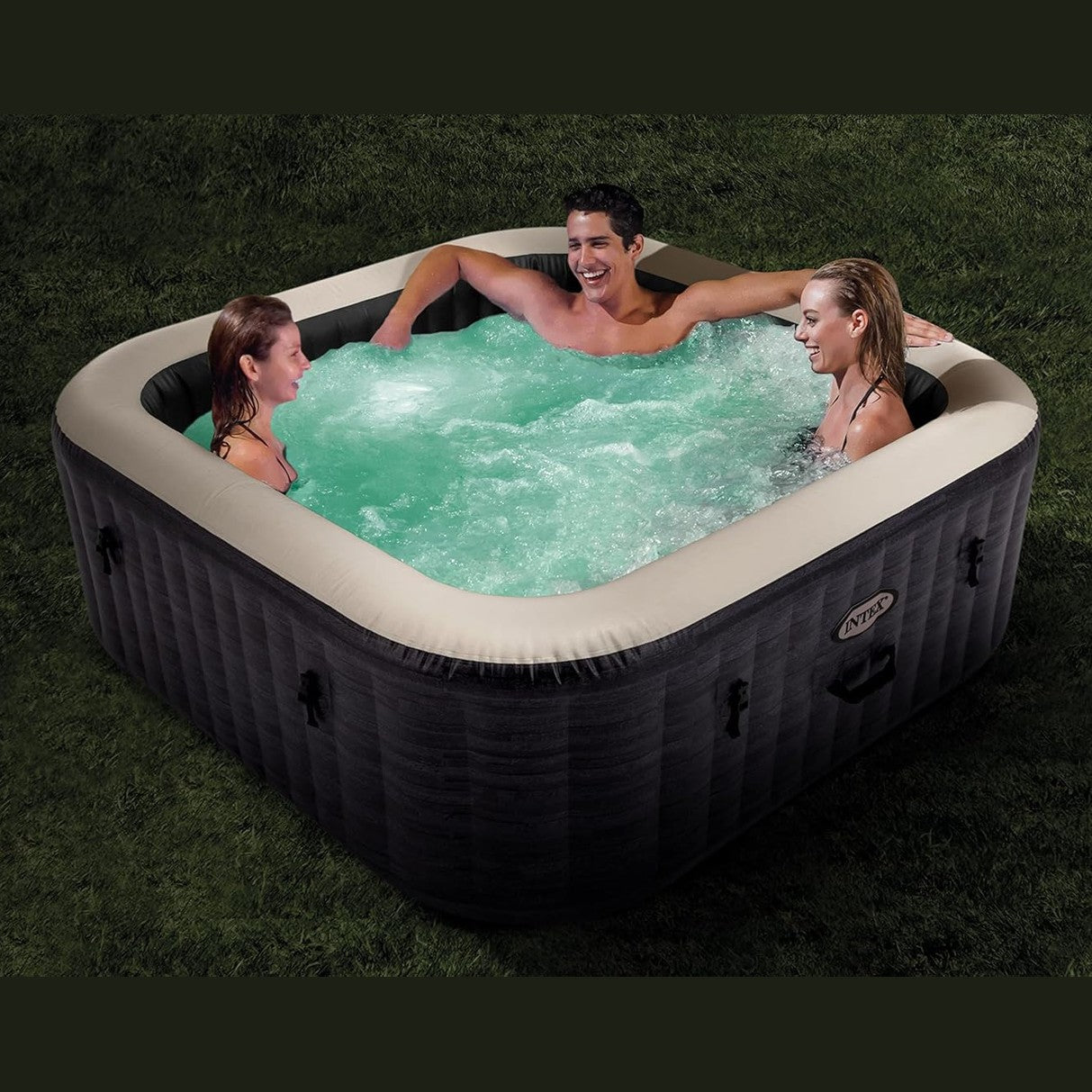 6-Person Greystone Deluxe Square Bubble Spa Set - Medaid International