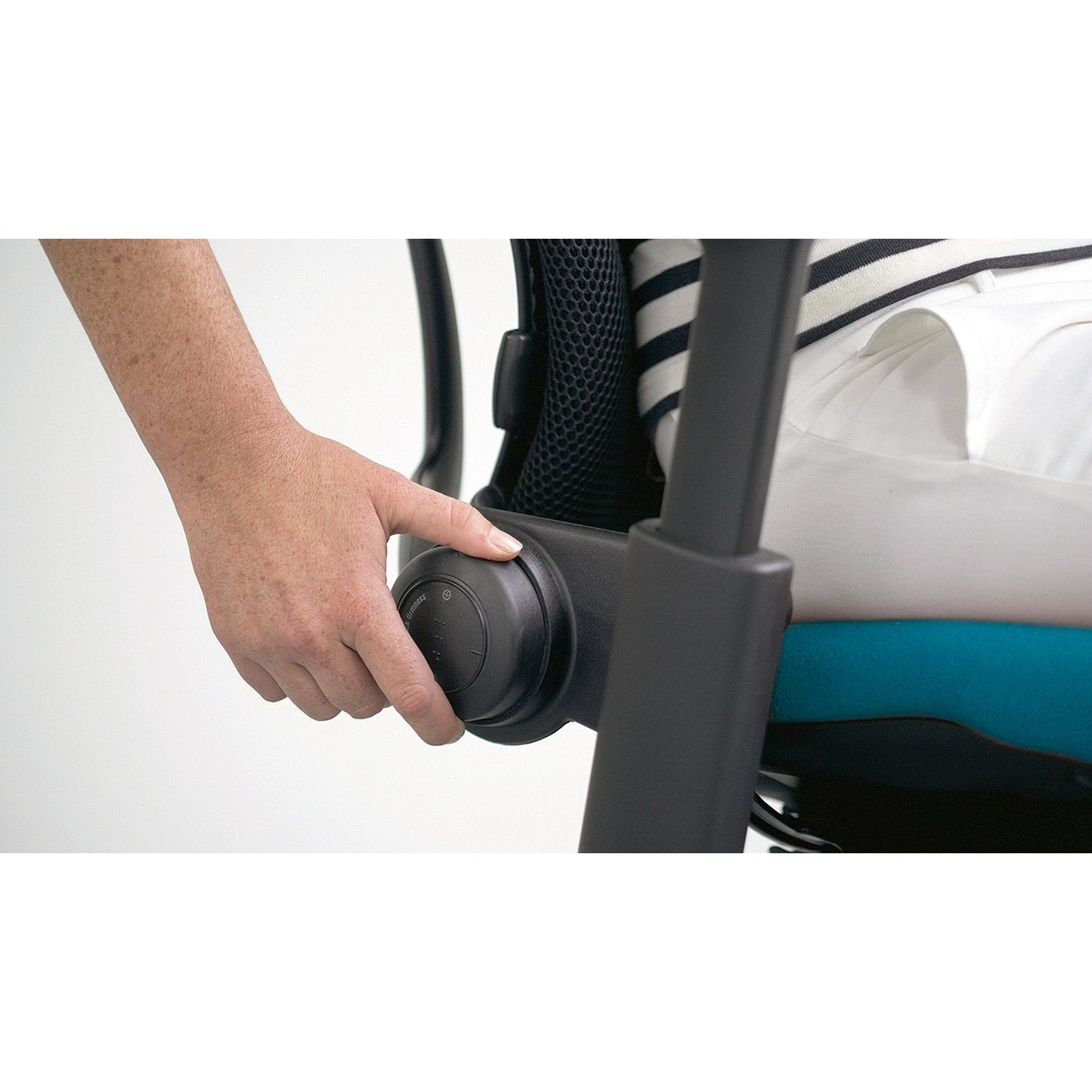 Steelcase Leap Office Chair, Black Frame and Buzz2 Cyan Fabric - Medaid International