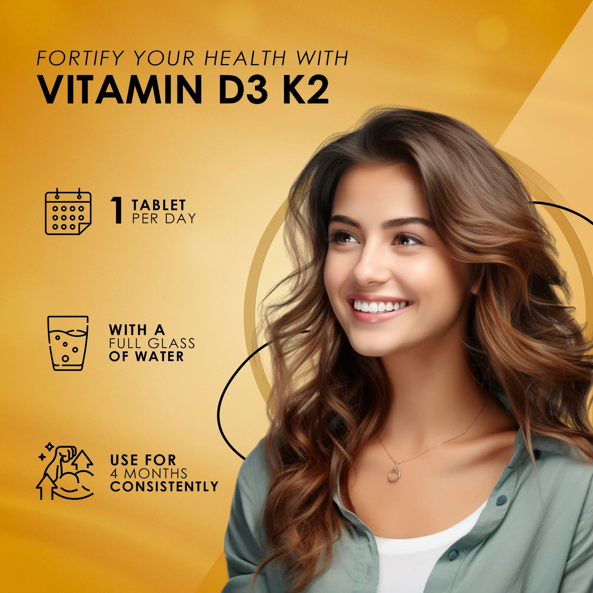 AMBROSIAL Vitamin D3 & K2 Tablets Pack of 1-120 Tablets - Medaid International