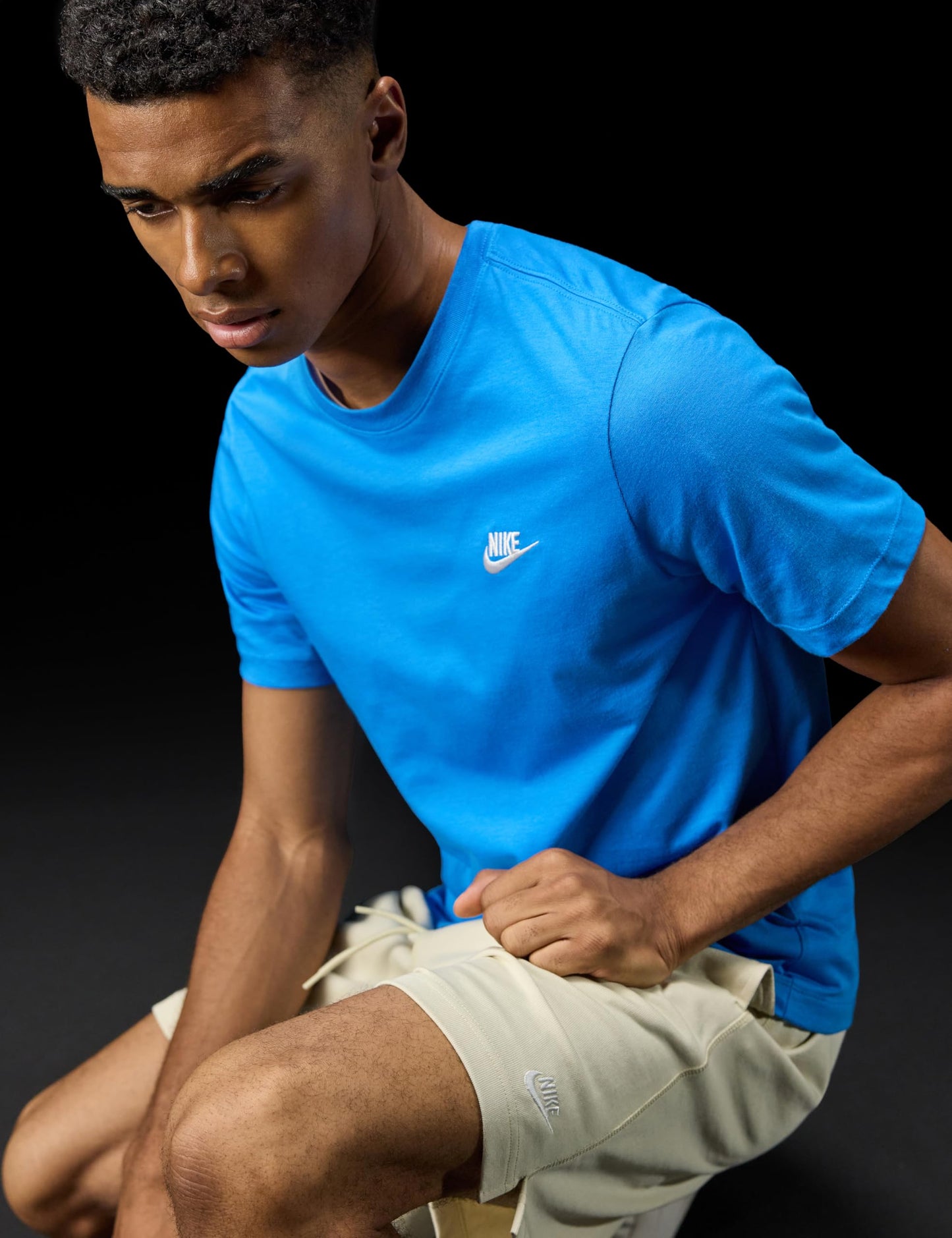 Nike Men's Sportswear Club T-Shirt, Light Photo Blue/White, X-Large - Medaid International