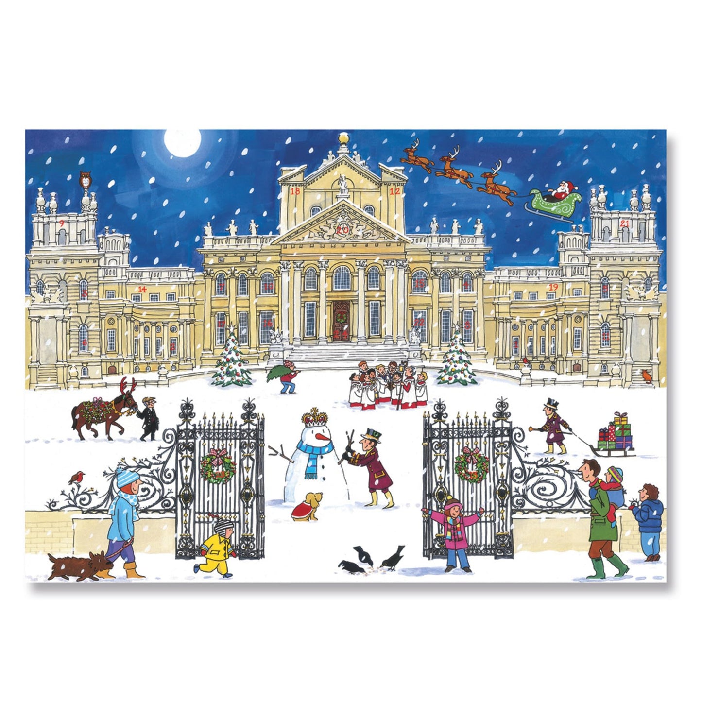 Traditional Advent Calendar - Alison Gardiner Palace Design - Paper Holiday Countdown Calendar - Large 11.7x16.5 Inches - Medaid International