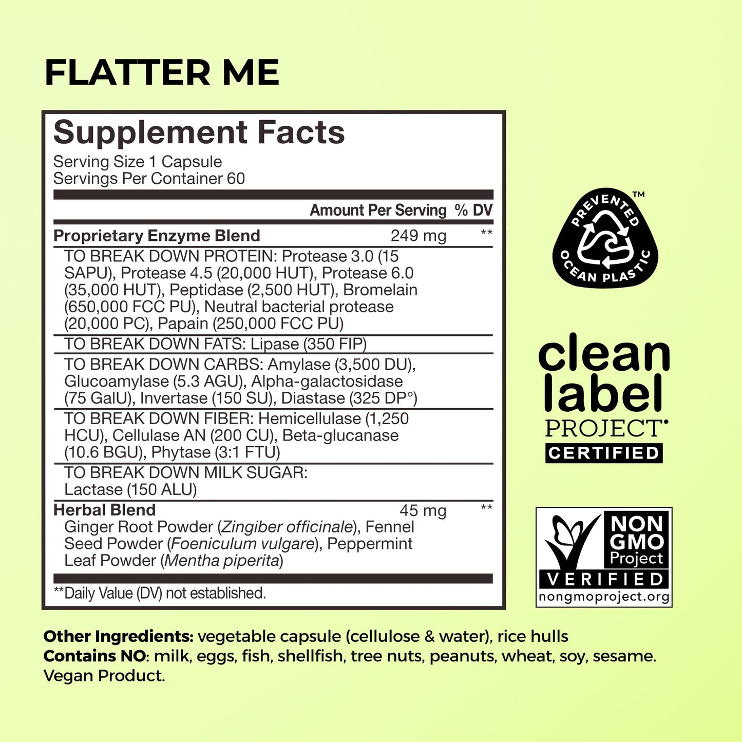 HUM Flatter Me Digestive Enzymes for Women & Men, Digestive Health Bloating Supplement with Ginger & Peppermint Leaf, Fast Acting Anti Bloat Pills Multi Enzyme for Debloating, Vegan, 60 Capsules - Medaid International