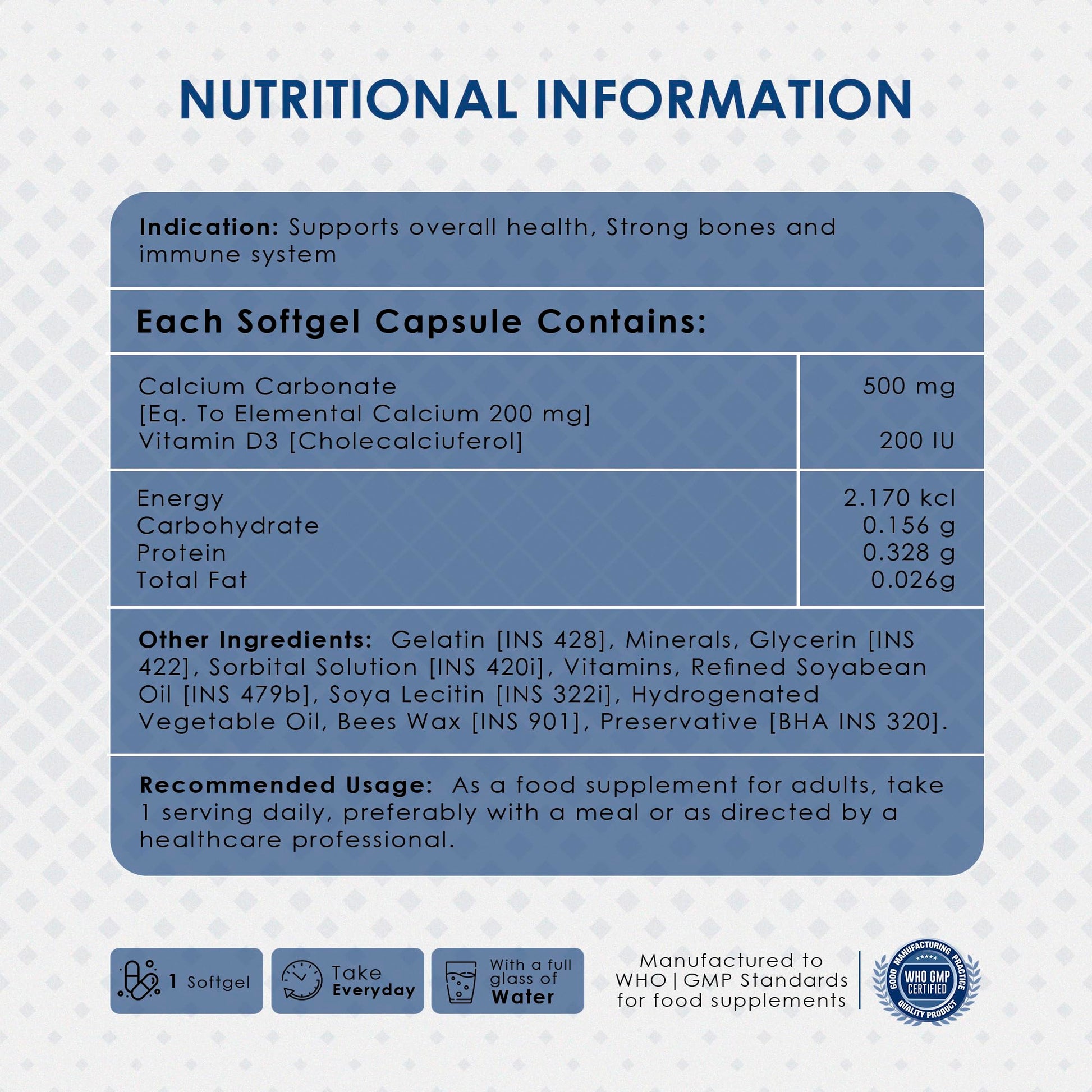 AMBROSIAL Calcium & Vitamin D3 Tablets (Pack of 1-120 Softgels) - Medaid International