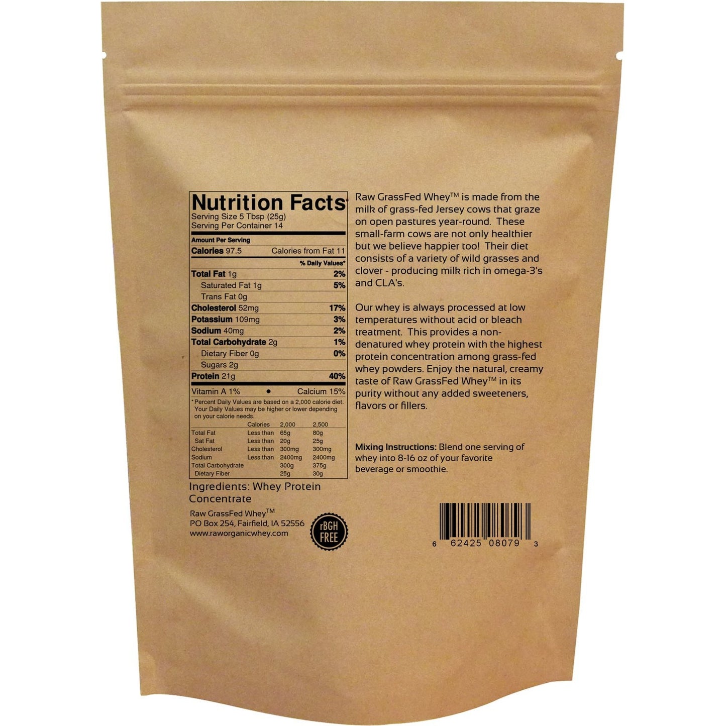 Raw Grass Fed Whey Protein Powder – Unflavored, Only 1 Ingredient: 100% Pure Grass-Fed Whey from Happy, Healthy Cows – Undenatured, Non-GMO, Hormone-Free, Gluten-Free, Made in USA, 12 OZ - Medaid International