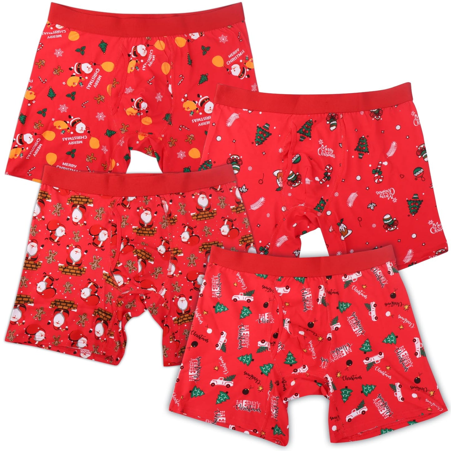 CONKEND Mens Boxer Briefs Cotton Underwear 6”no Ride up Regular Stretch Elastic Wide Band for Men 4 Pack L - Medaid International