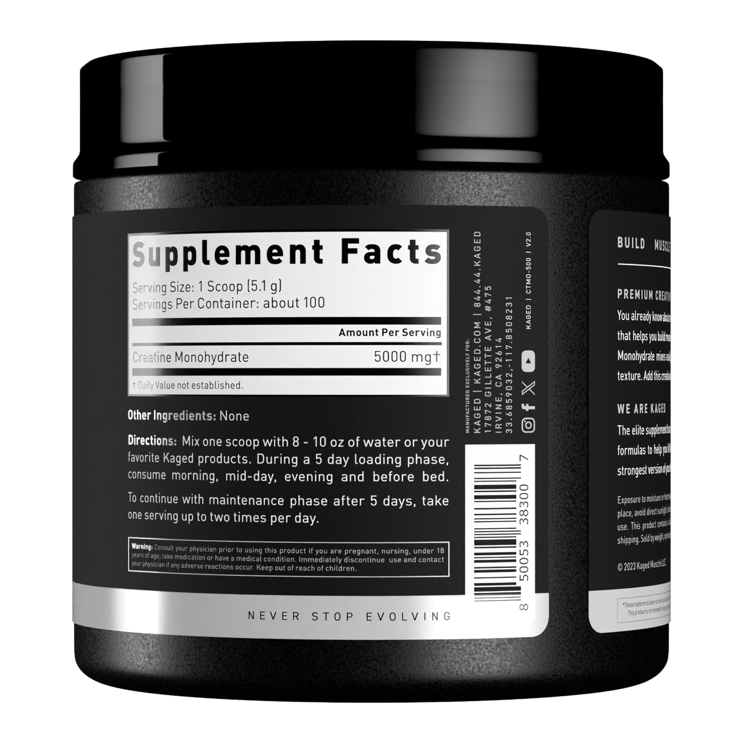 Kaged Creatine Monohydrate Micronized Powder | Unflavored | Muscle Building & Recovery | 5000 mg Per Serving | Vegan, Gluten Free, Easily Digestible | Supplements for Men & Women | 100 Servings - Medaid International