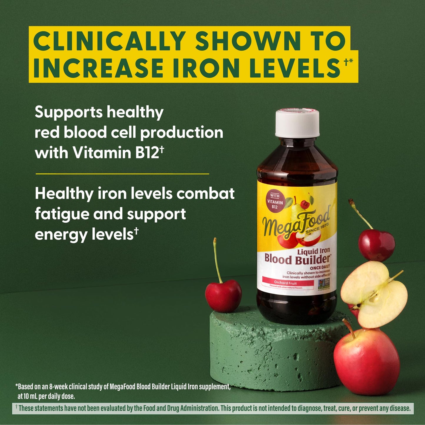 MegaFood Blood Builder Liquid Iron Supplement for Women, Men & Kids, Clinically Shown to Increase Iron Levels Without Constipation, Vegan, 7.7 Fl Oz (23 Servings) - Medaid International