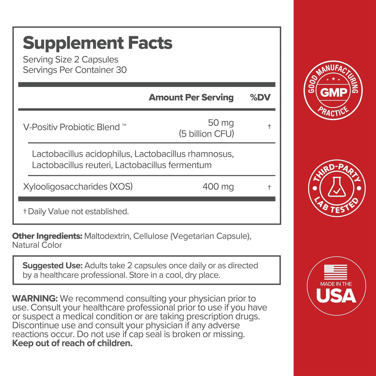 O Positiv URO Vaginal Probiotics for Women pH Balance with Prebiotics & Lactobacillus Probiotic Blend - Vaginal Health Supplement - Promote Healthy Vaginal Odor & Vaginal Flora, 60 Count (Pack of 1) - Medaid International