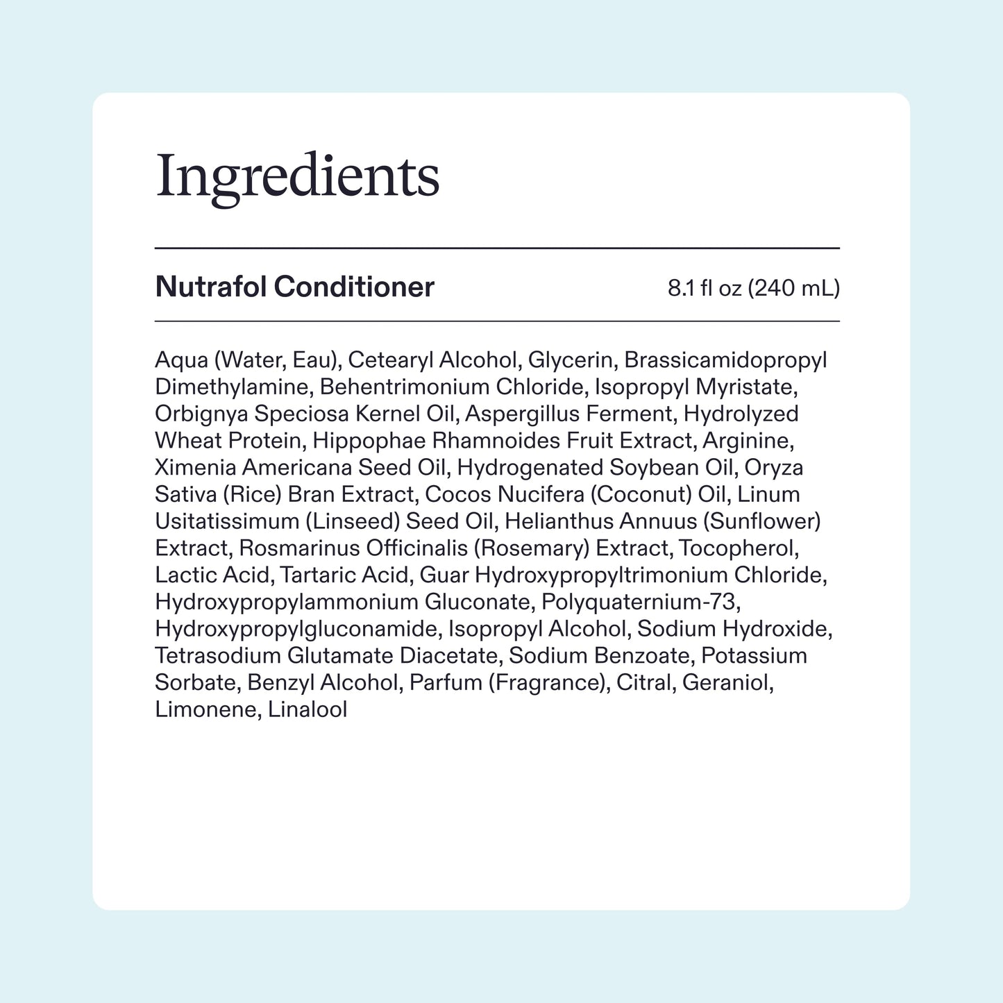 Nutrafol Conditioner, Physician-formulated for Thinning Hair, Moisturizing, Strengthening and Color Safe, Lightweight Protection - 8.1 Fl Oz Bottle - Medaid International