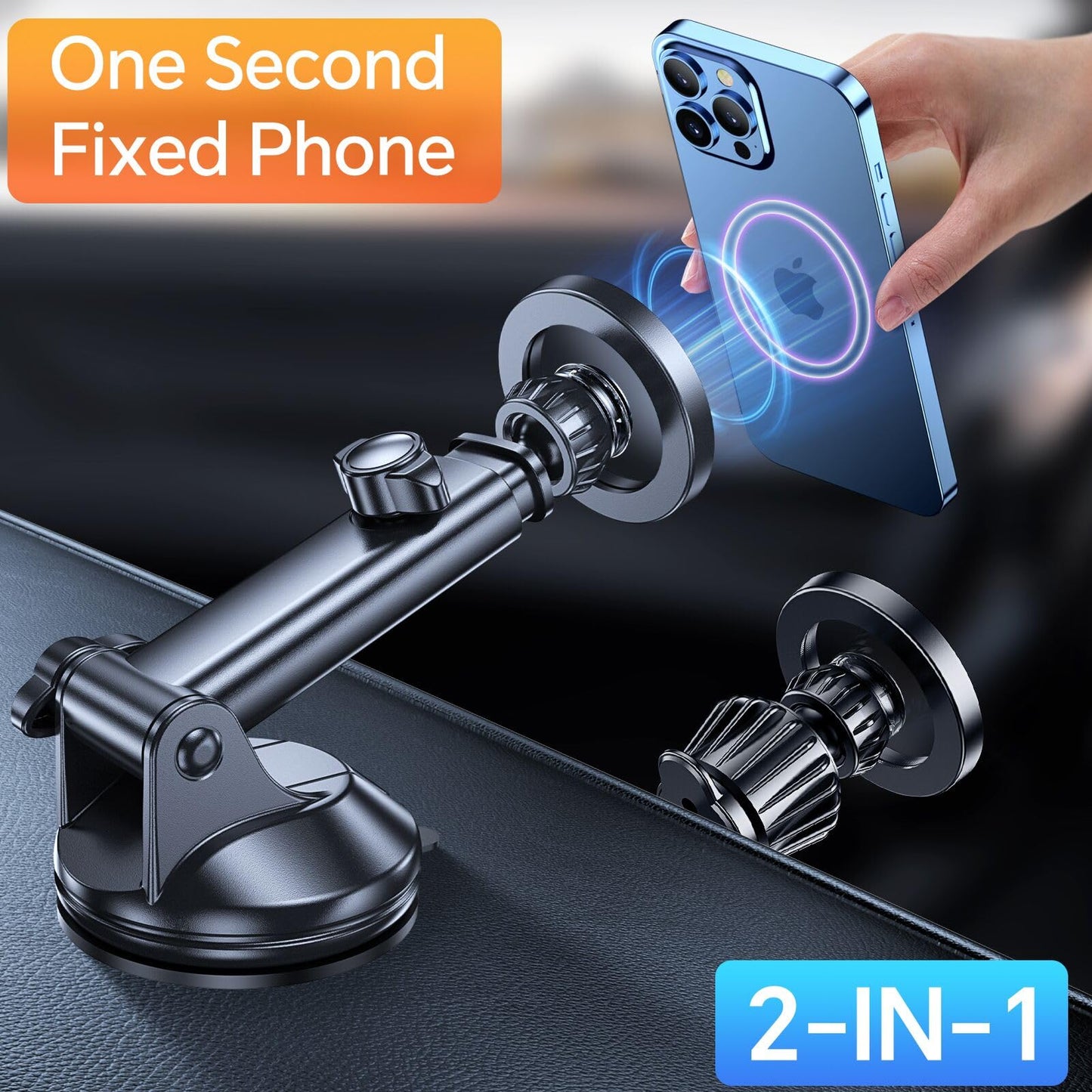 Coolpow for MagSafe Car Mount【Windshield+Vent+Dash】Magnetic Phone Holder for Car Phone Holder Mount Cell Phone Holders for Your Car Accessories Suction Cup Stand for Garmin GPS for iPhone 17 16 15 14 - Medaid International