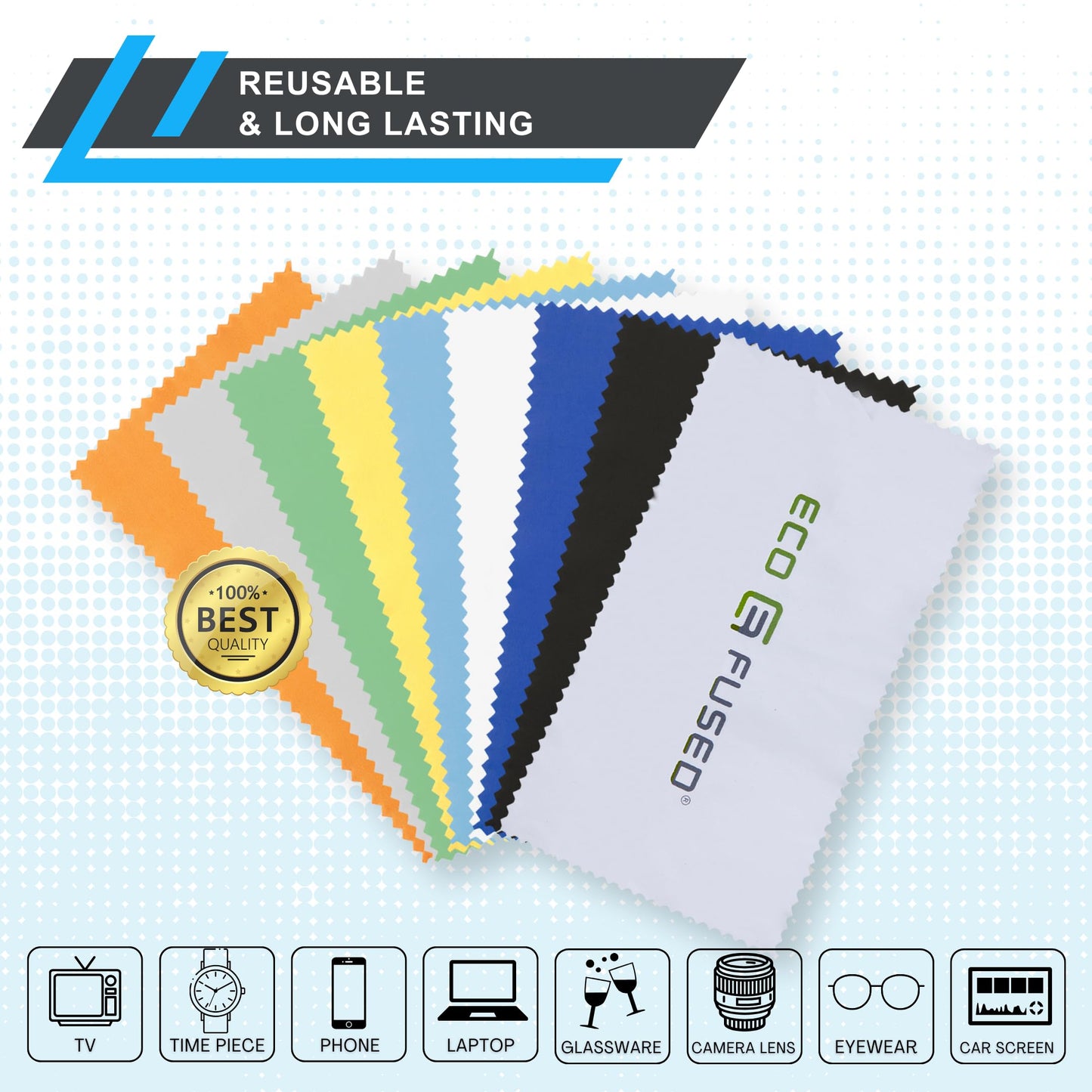 Microfiber Cleaning Cloth - 5.5x3'' Microfiber Cloth - Pack of 18 Lens Cleaning Wipes - Cleaning Cloth for Glasses, Eyeglasses, Camera Lens & Phones - Medaid International