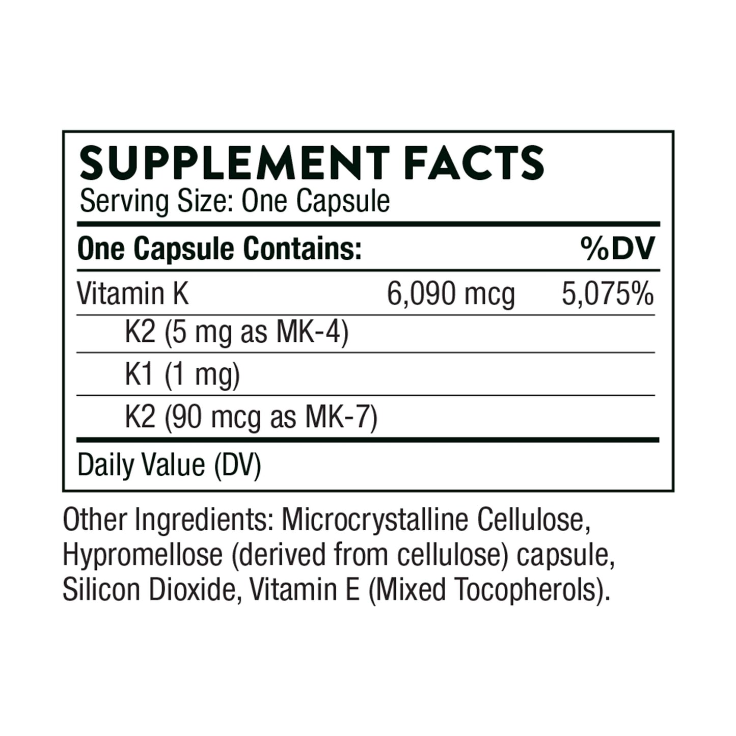 THORNE - Vitamin K (Formerly 3-K Complete) - Vitamins K1 and K2 (as MK-4 and MK-7) - Supports Strong Bones* - 60 Capsules - Medaid International