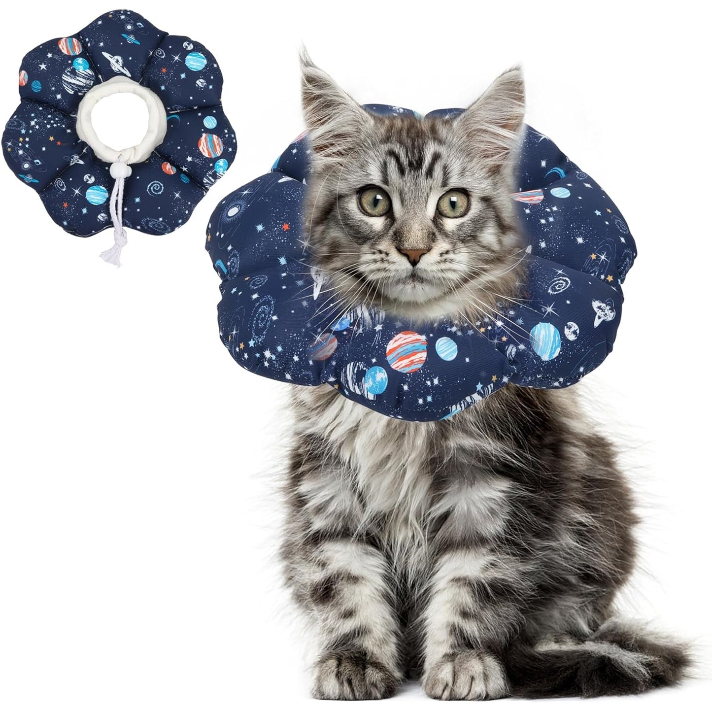 ComSaf Cat Cone Collar Soft, Protective Adjustable Cat Cones to Stop Licking After Surgery, Comfortable Lightweight Elizabethan Collar for Cat Kitten Prevent from Licking Wounds, Not Block Vision,S - Medaid International