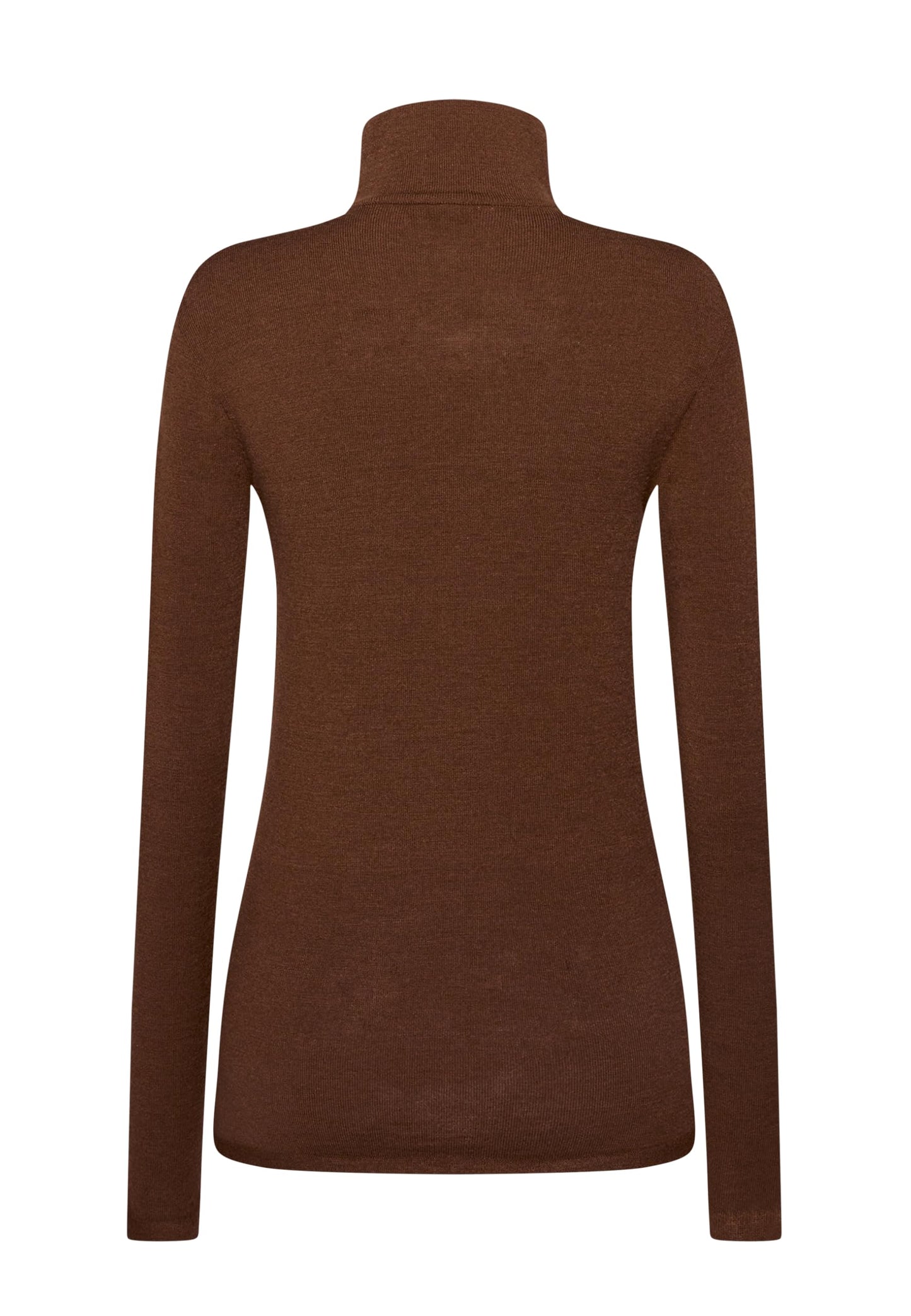 Wolford The Merino Top Long Sleeves For Women Wool Turtleneck Seamless Slim Fit Layering Shirt Warm Base Layer Sweater umber Brown Small - Medaid International