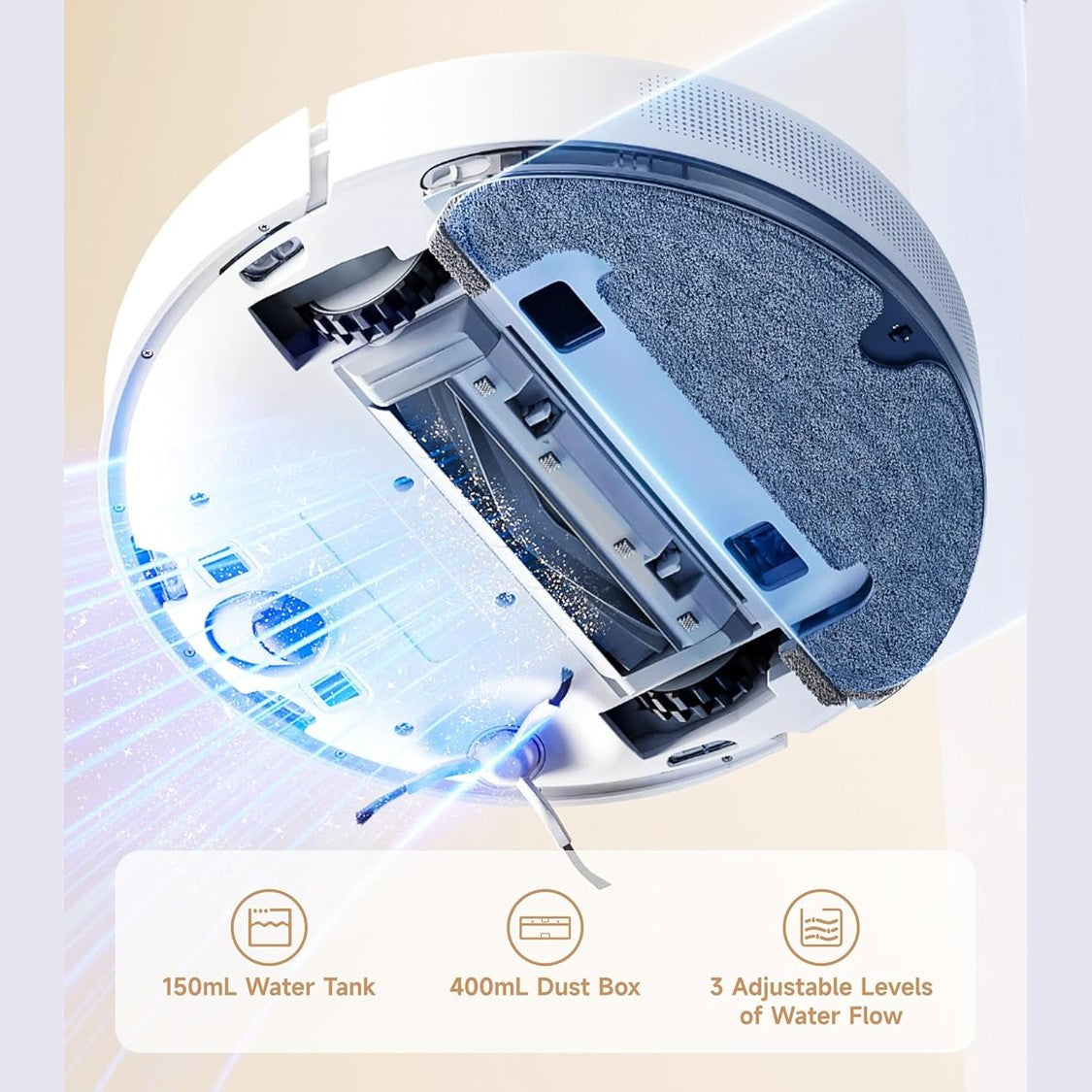 D10 PLUS GEN2 Robot Vacuum Cleaner, White - Medaid International