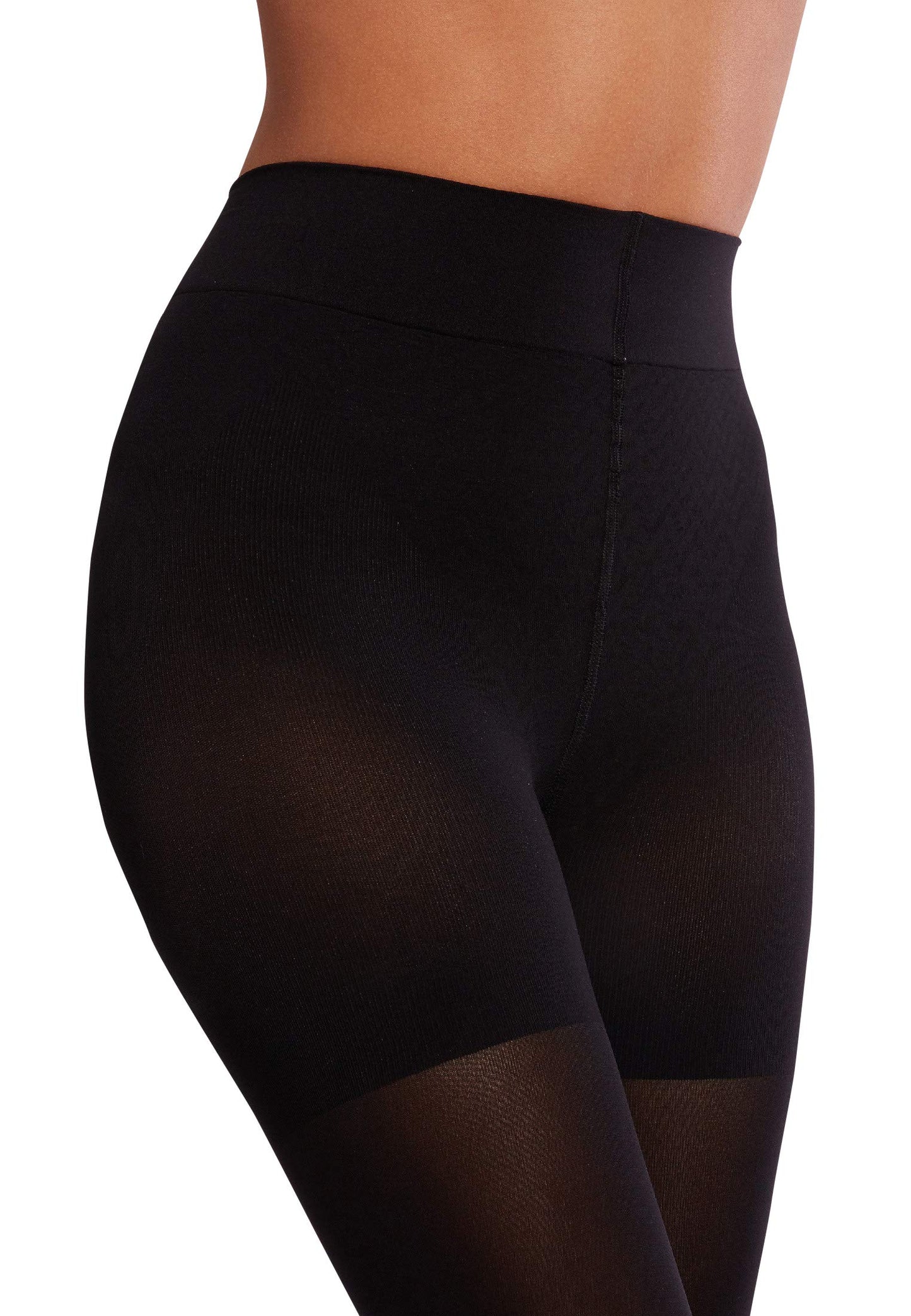 Wolford Tummy 66 Denier Control Top Sheer Tights Pantyhose Hosiery Firm Control Comfortable Fit Flattering Versatile Legwear Black Small - Medaid International