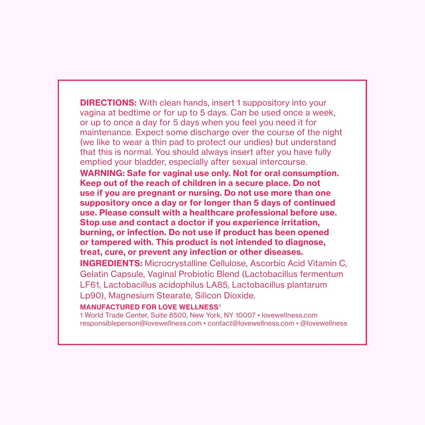 Love Wellness Boric Acid Suppositories for Women, The Killer | Vaginal Suppository for Healthy pH Balance & Odor Control | Hygiene Products for Discomfort | Intimate Feminine Health - Medaid International