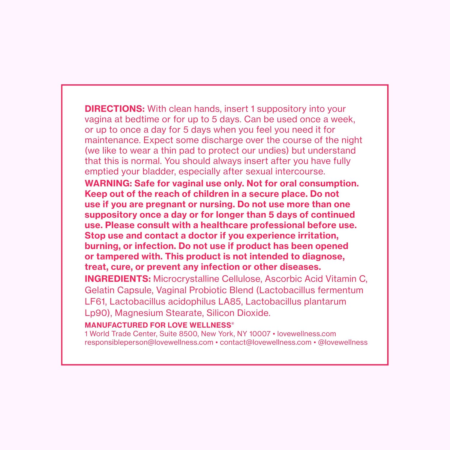 Love Wellness Boric Acid Suppositories for Women, The Killer | Vaginal Suppository for Healthy pH Balance & Odor Control | Hygiene Products for Discomfort | Intimate Feminine Health - Medaid International