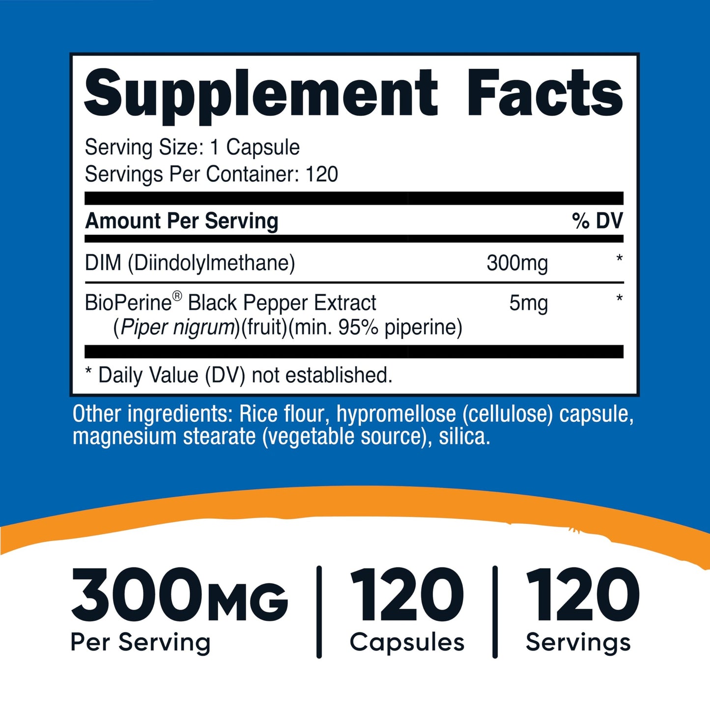 Nutricost DIM (Diindolylmethane) Plus BioPerine 300mg, 120 Vegetarian Capsules - Up to 4 Month Supply, Max Strength DIM Supplement - Medaid International