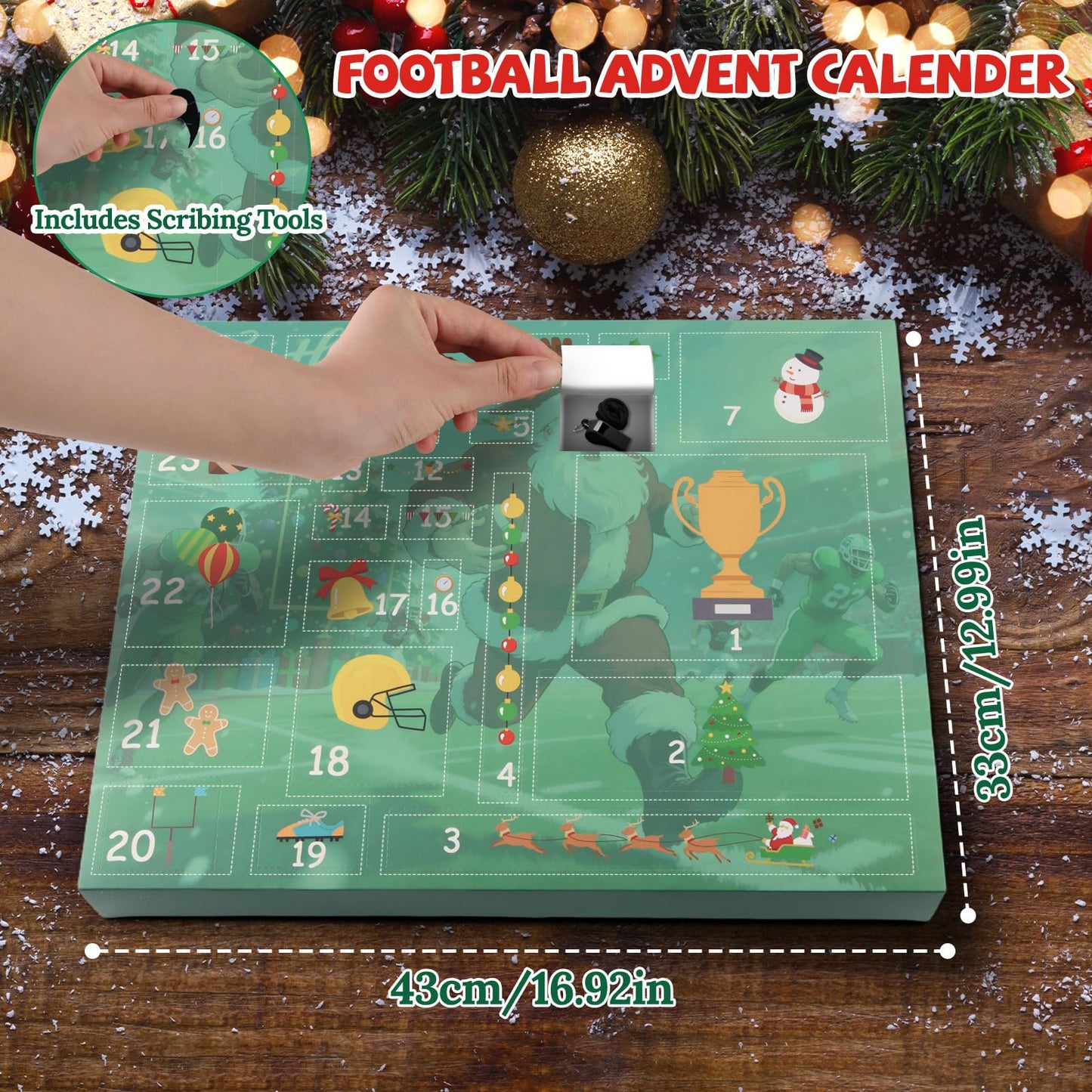 2025 Football Advent Calendar,24 Days of Christmas Countdown Rugby Advent Calendar Football Party Favor Set for Football Lover Teen Boys Girls Xmas Gifts - Medaid International