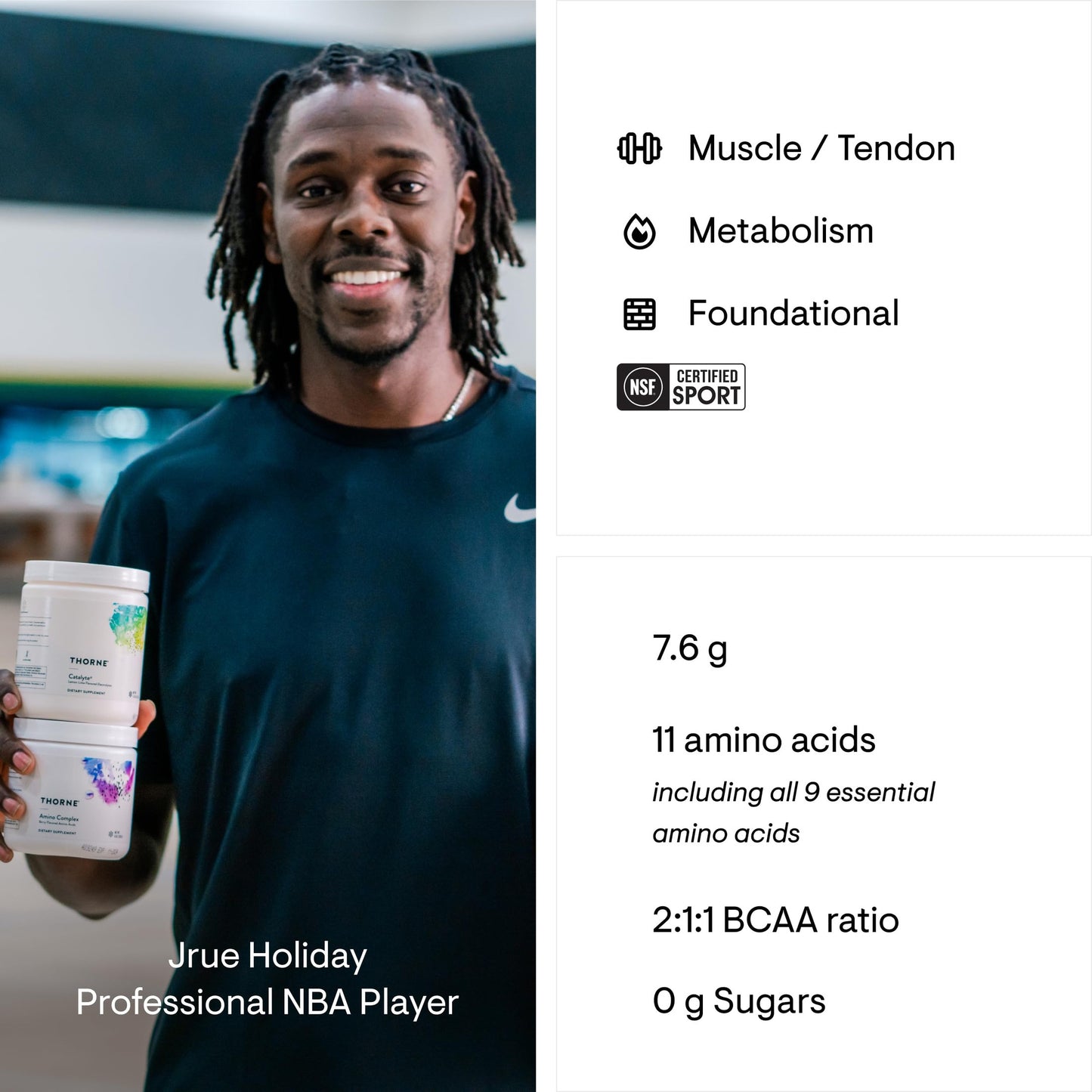 THORNE - Amino Complex - Clinically-Validated EAA and BCAA Powder for Pre or Post-Workout - Promotes Lean Muscle Mass & Energy Production* - NSF Certified for Sport - 30 Servings - 8.0 Oz - Berry - Medaid International