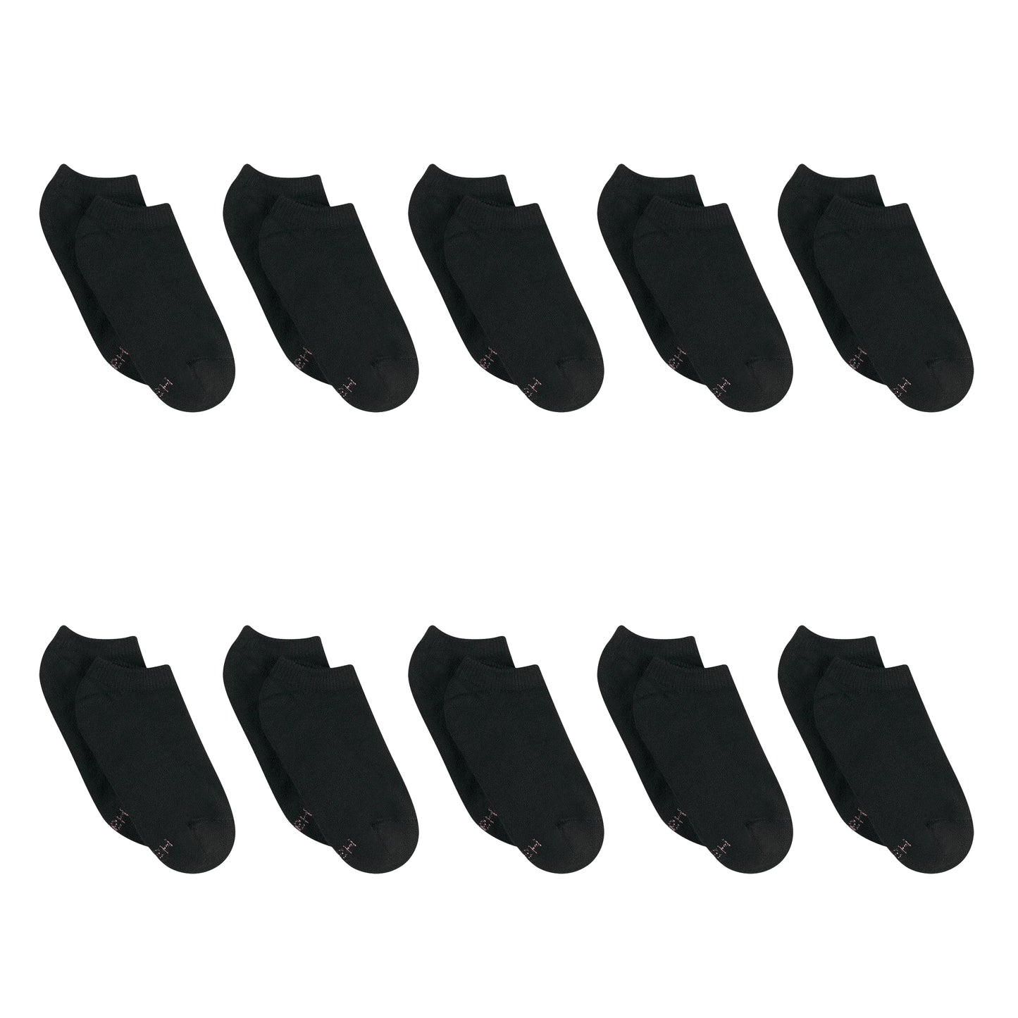 Hanes Womens Value Pack, No Show Soft Moisture-wicking Socks, Available In 10 And 14-packs, Black - 10 Pack, 5-9 US - Medaid International