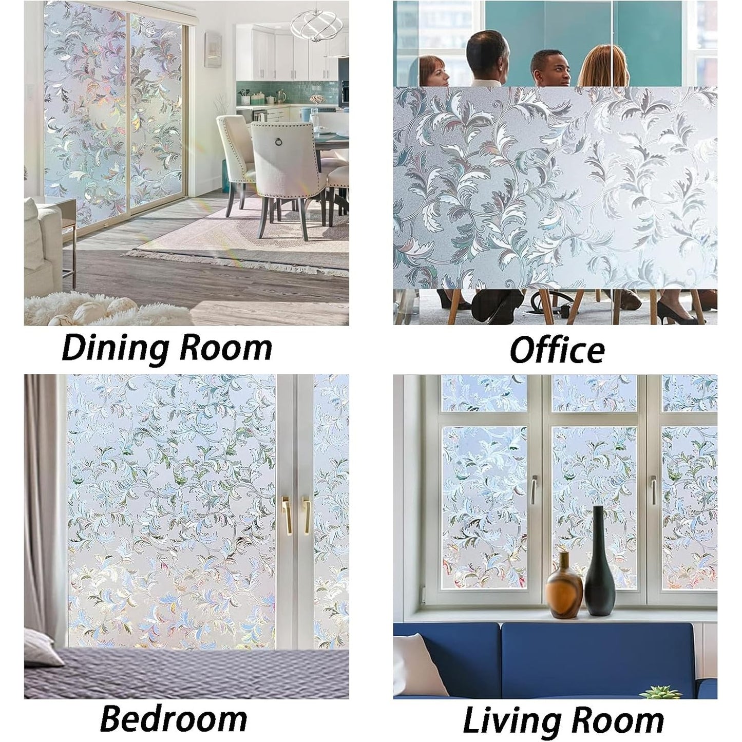 Frosted Stained Glass Window Film | Decorative PVC Privacy Cling | Non-Adhesive Static Design | Easy Installation | Enhance Home Décor | Size: 60 x 200cm - Medaid International