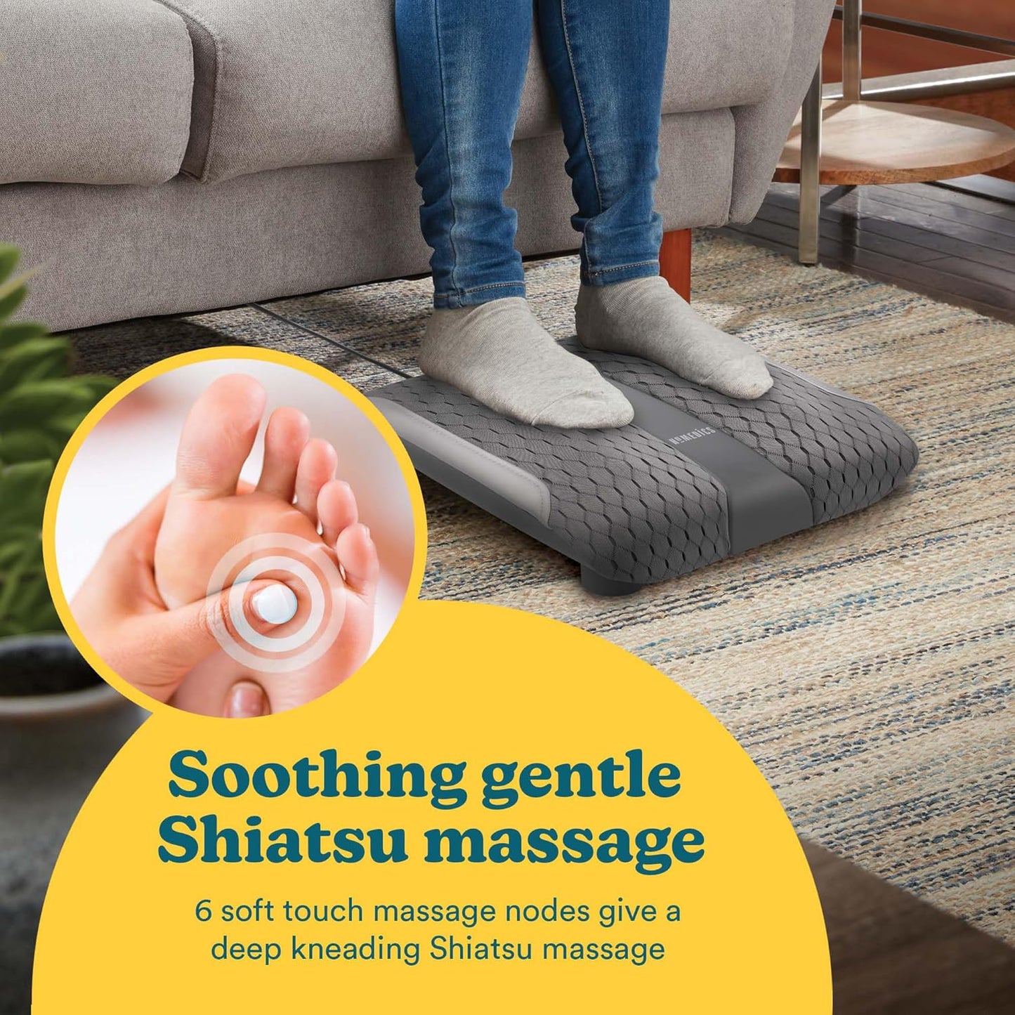 Gentle Touch Gel Shiatsu Foot Massager + Soothing Heat - Medaid International