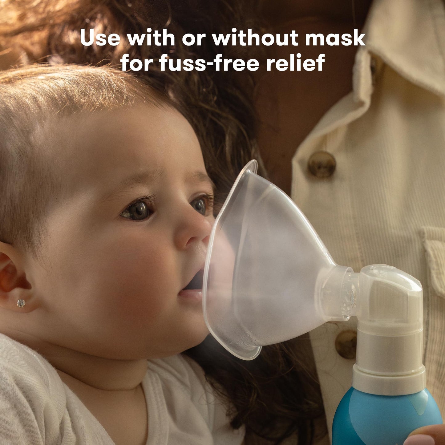 Frida Baby NoseFrida Saline Mist Nasal Inhaler, Allergy Relief and Congestion Relief for Babies + Kids, Nasal Saline Spray, Saline Inhaler Soothes Stuffy Nose and Sore Throat, Includes Optional Mask - Medaid