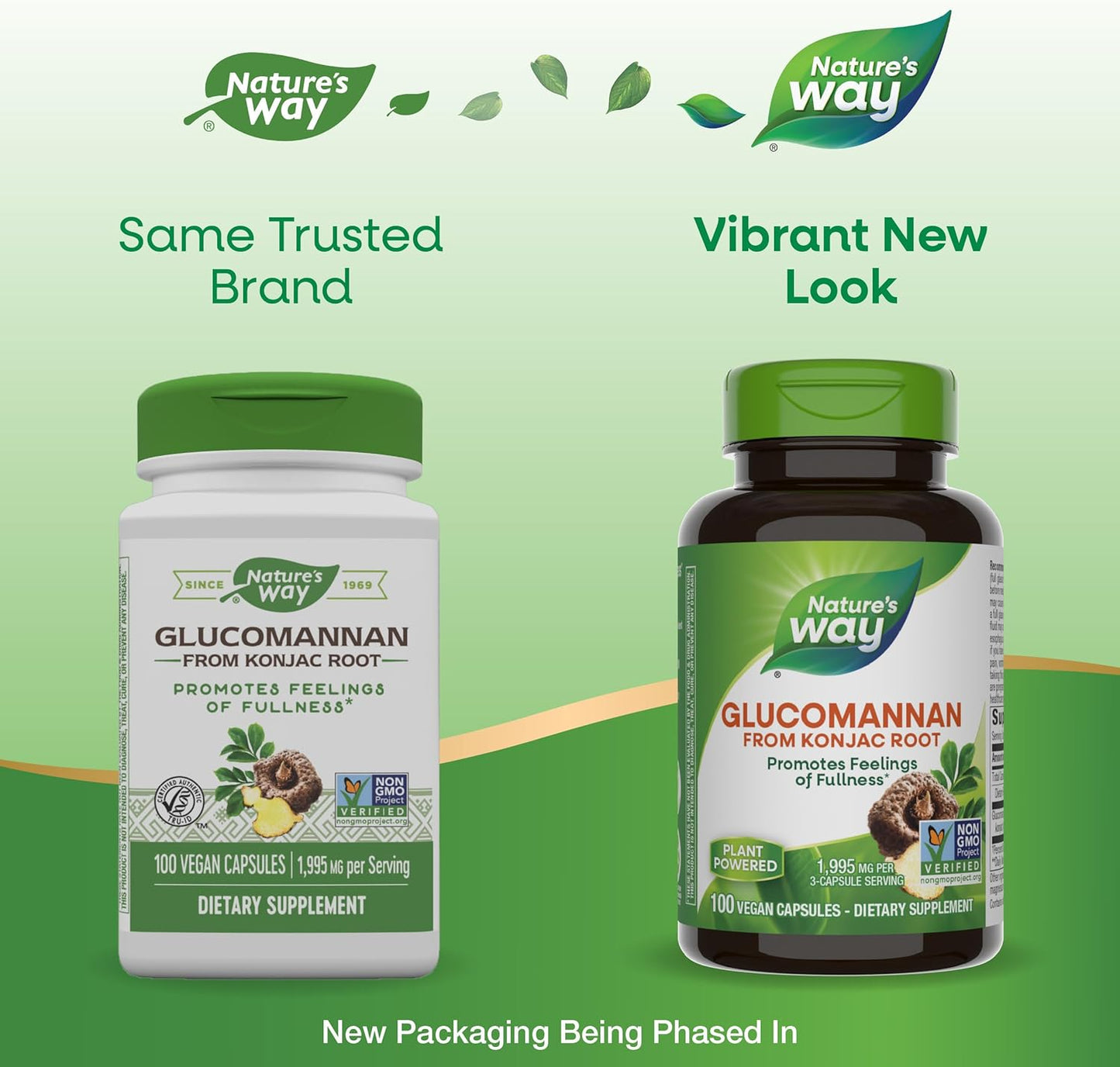 Nature's Way Premium Herbal Glucomannan from Konjac Root, 1,995 mg per serving, 100 Vegan Capsules - Medaid International