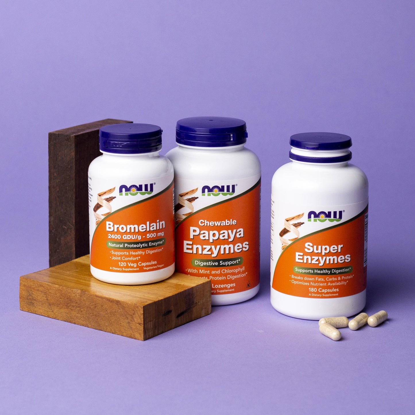 NOW Foods Supplements, Super Enzymes, Formulated with Bromelain, Ox Bile, Pancreatin and Papain,180 Capsules - Medaid International