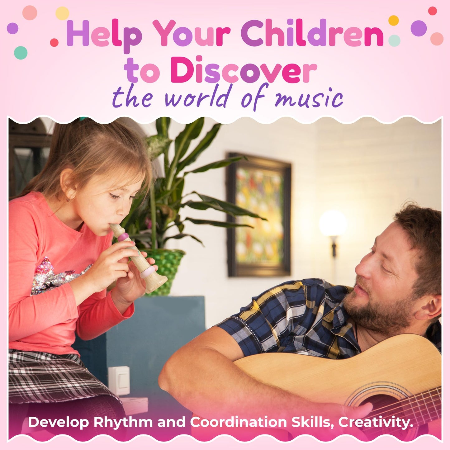 Stoie’s Wooden Music Set Pink Sensation, Montessori Musical Instruments for Toddlers 3-9 with Xylophone, Tambourine and Maracas, Educational Development and Creativity, Baby Musical Instruments - Medaid International
