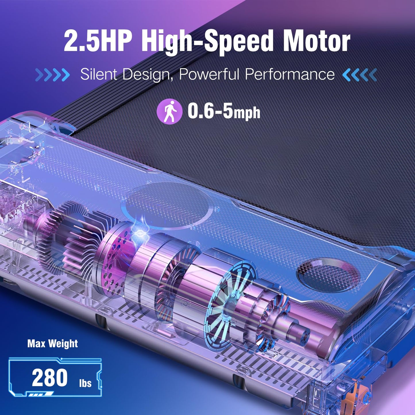 Walking Pad Treadmill, 3 in 1 for Walking and Jogging, Low Noise, Under Desk for Home/Office with LED Display, Remote Control, Installation-Free, Collapsible armrests Grey - Medaid International