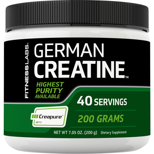 Fitness Labs German Creatine Powder | 7.05 oz | 39 Servings | Creapure | Monohydrate Powder | Non-GMO, Gluten Free Supplement - Medaid International