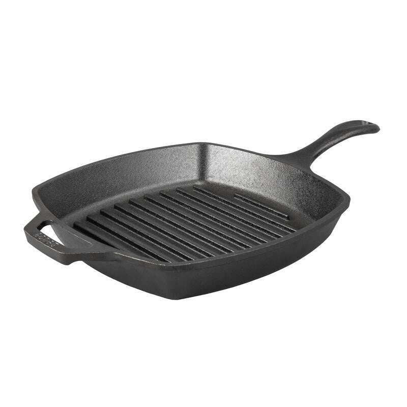 Grill Pan Square Cast Iron 26cm, Black - Medaid International