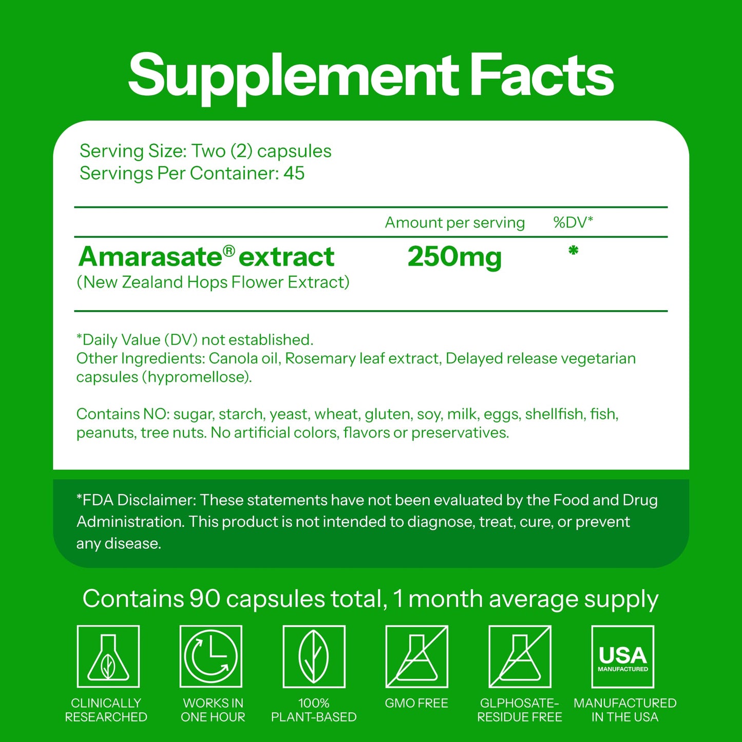 Calorie Control Supplement 6X Natural GLP-1 Activator, Official & Patented Amarasate Formula, Plant Based Dietary GLP1 Supplement, Manages Appetite, Hunger & Cravings, 1 Month Average Supply, 90 Count - Medaid International