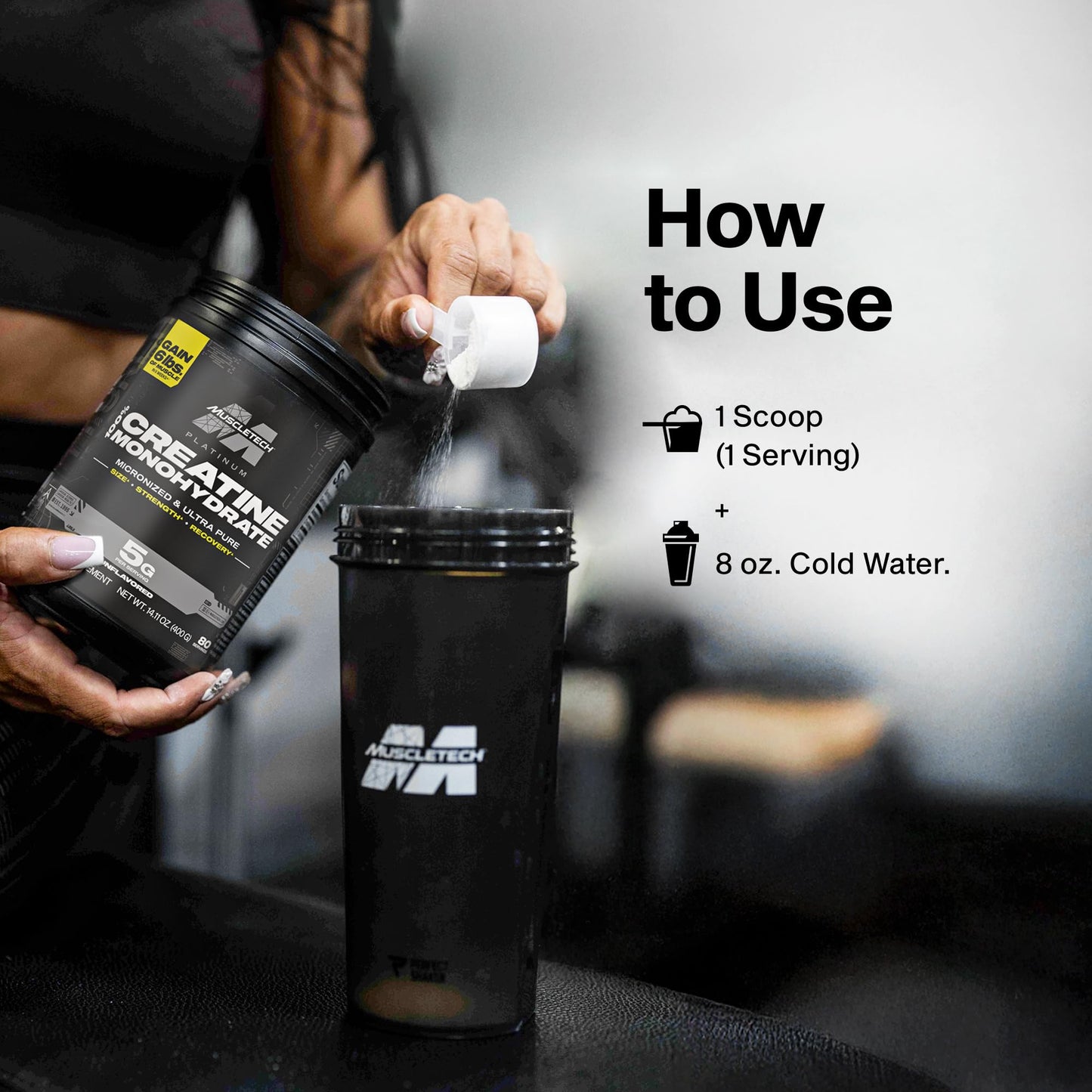 Muscletech Creatine Monohydrate Powder, Platinum Pure - Unflavored Micronized Creatine for Men & Women - Workout Supplements for Performance, Muscle Recovery & Builder-(80 Servings) Packaging May Vary - Medaid International