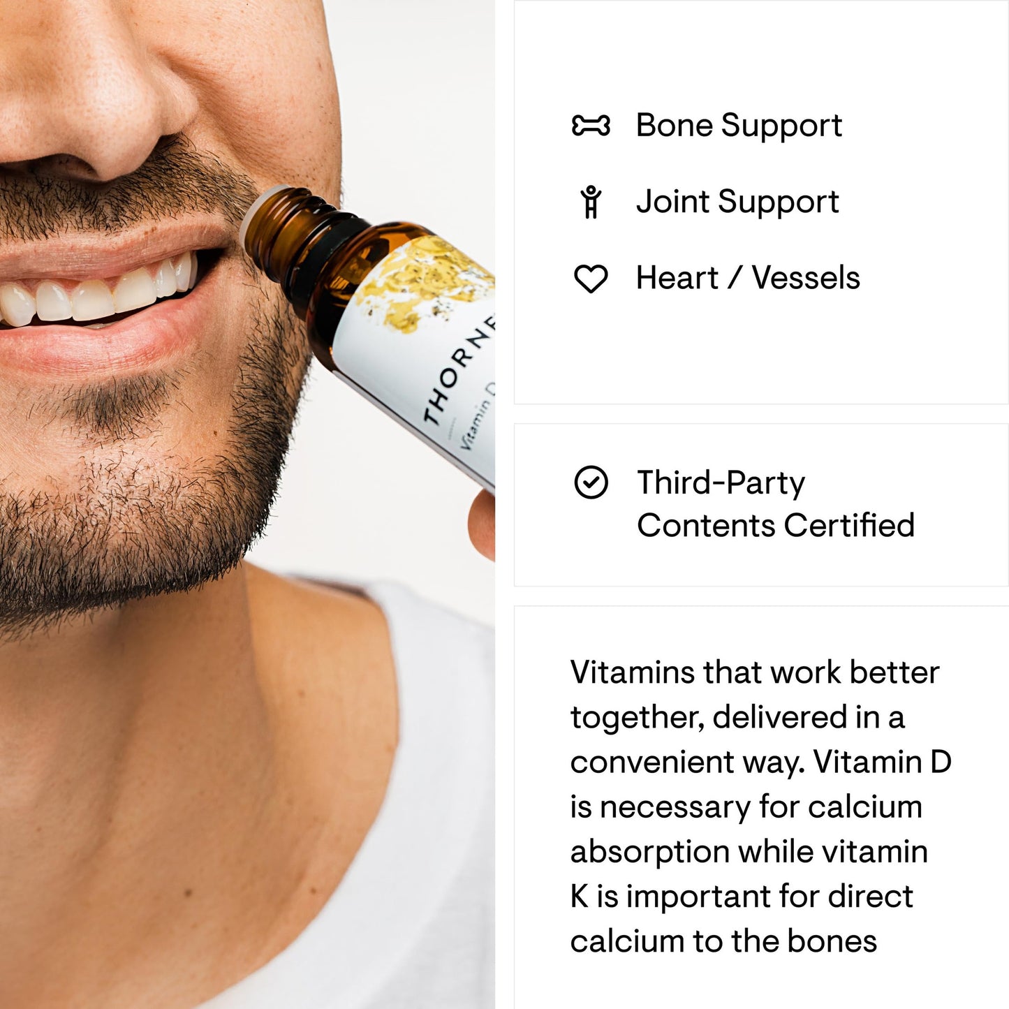 THORNE - Vitamin D + K2 Liquid with a metered Dispenser - Vitamins D3 and K2 to Support Healthy Bones and Muscles* - 1 Fl Oz (30 ml) - 600 Servings - Medaid International