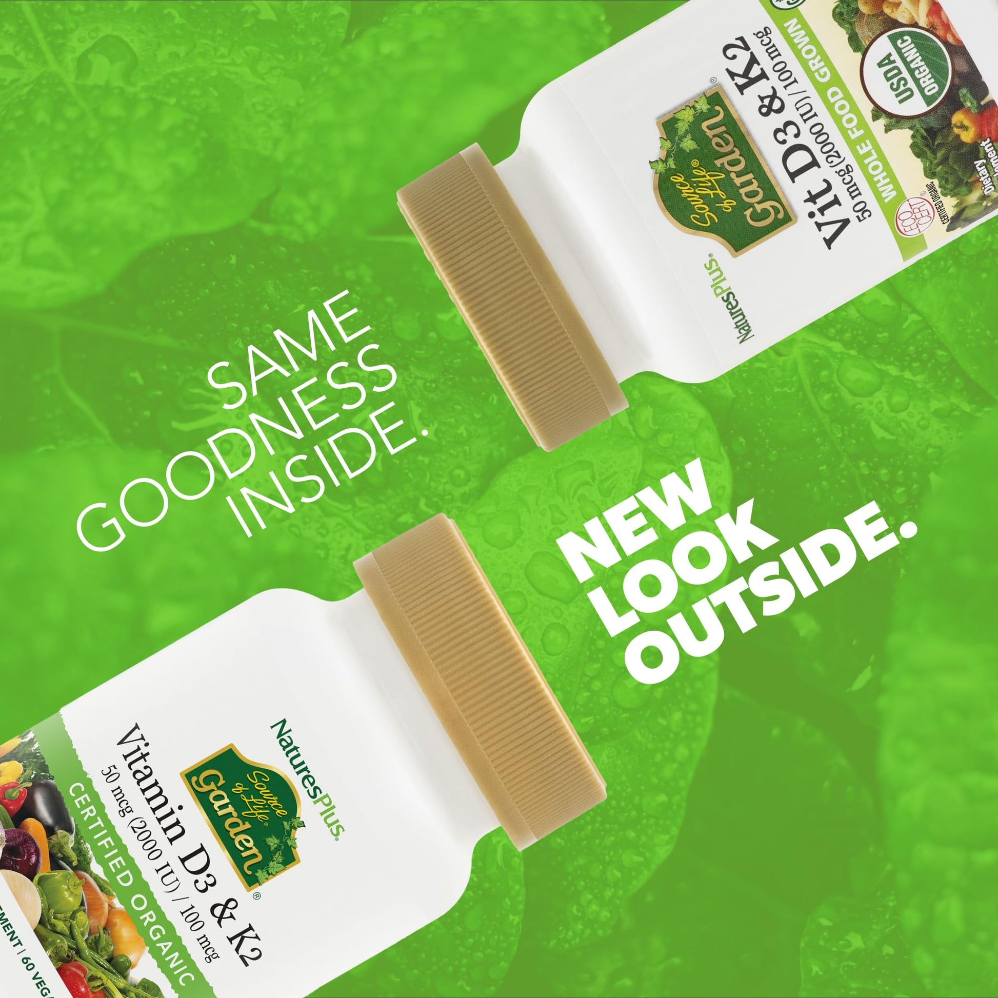 Natures Plus Source of Life Garden Vitamin D3 & K2-60 Vegan Capsules - Promotes Bone Support, Immune Function, Cardiovascular Health & Mood Balance - Vegan, Gluten Free - 60 Servings - Medaid International