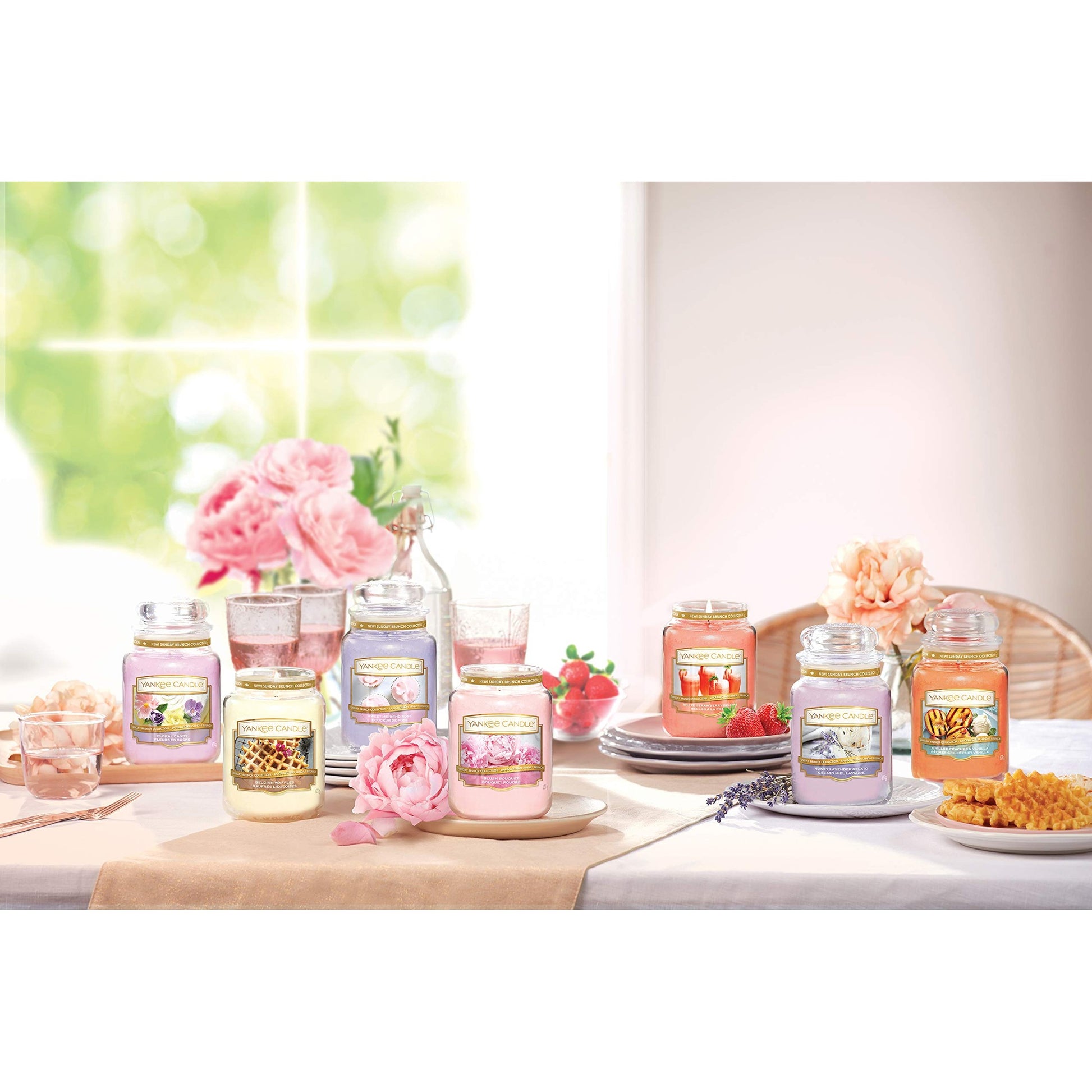 Yankee Candle White Strawberry Bellini Scented, Classic 22oz Large Jar Single Wick Candle, Over 110 Hours of Burn Time - Medaid International