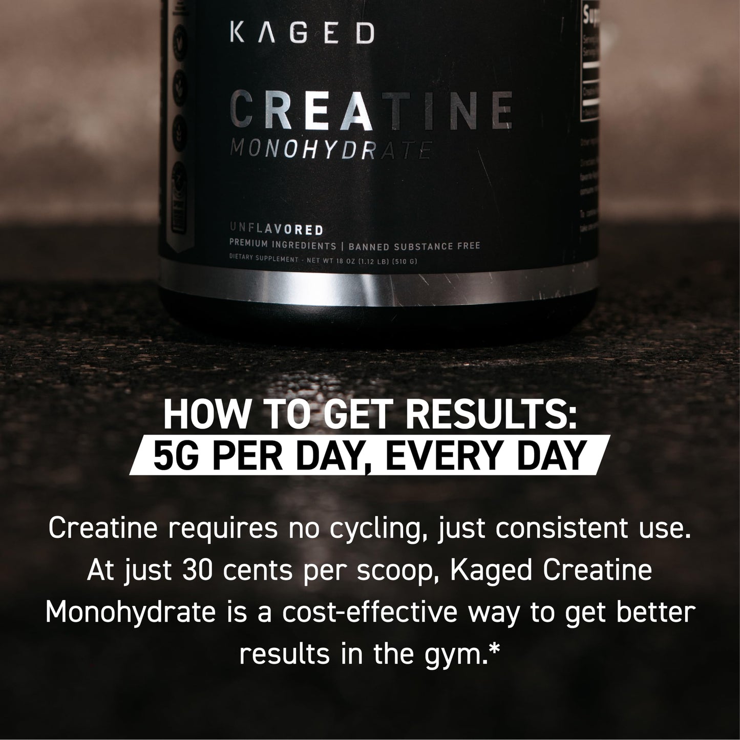 Kaged Creatine Monohydrate Micronized Powder | Unflavored | Muscle Building & Recovery | 5000 mg Per Serving | Vegan, Gluten Free, Easily Digestible | Supplements for Men & Women | 100 Servings - Medaid International