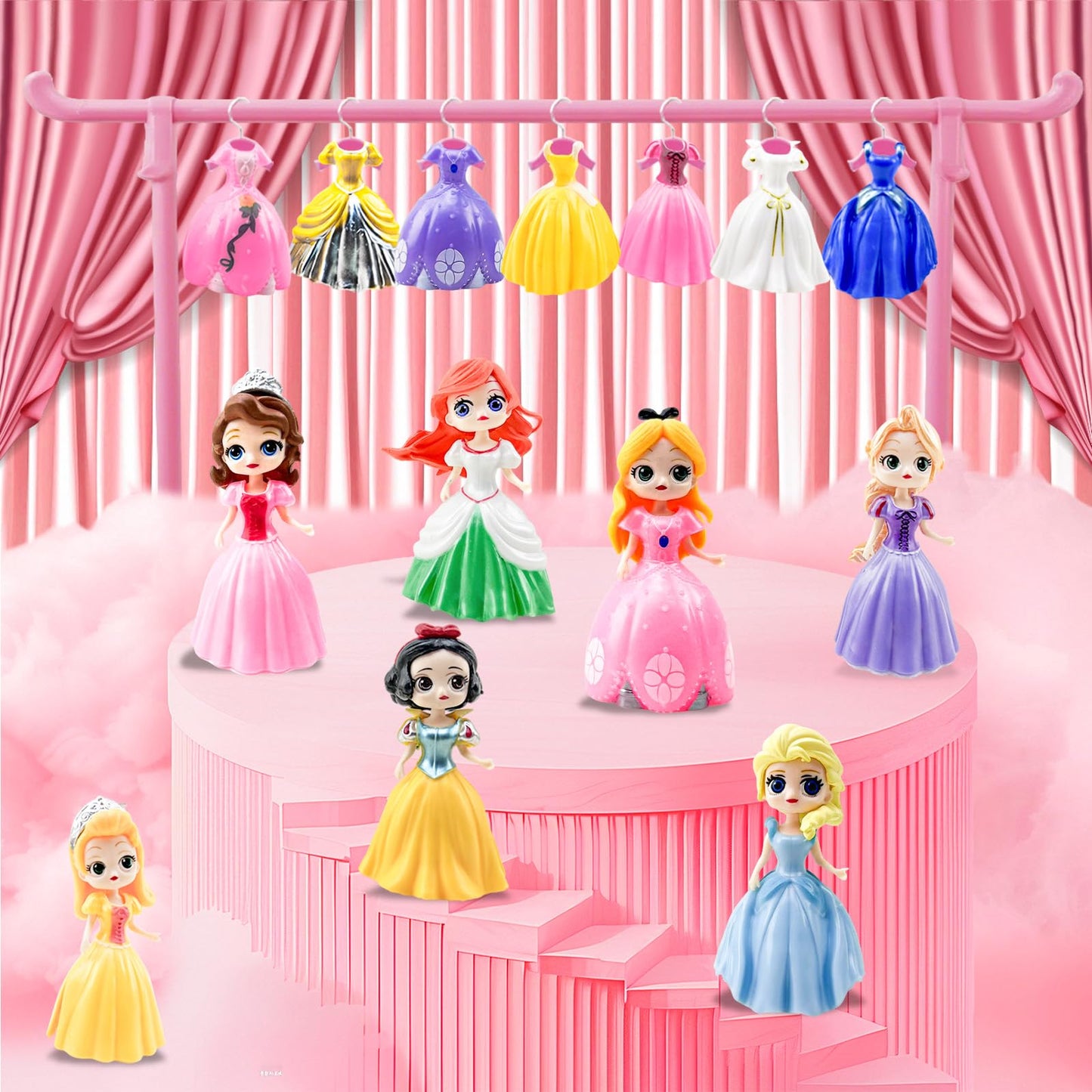 Princess Advent Calendar for Girls 24 Days Christmas Countdown Calendars Princess Transformable Skirt and Clothes Fun Xmas Gifts - Medaid International