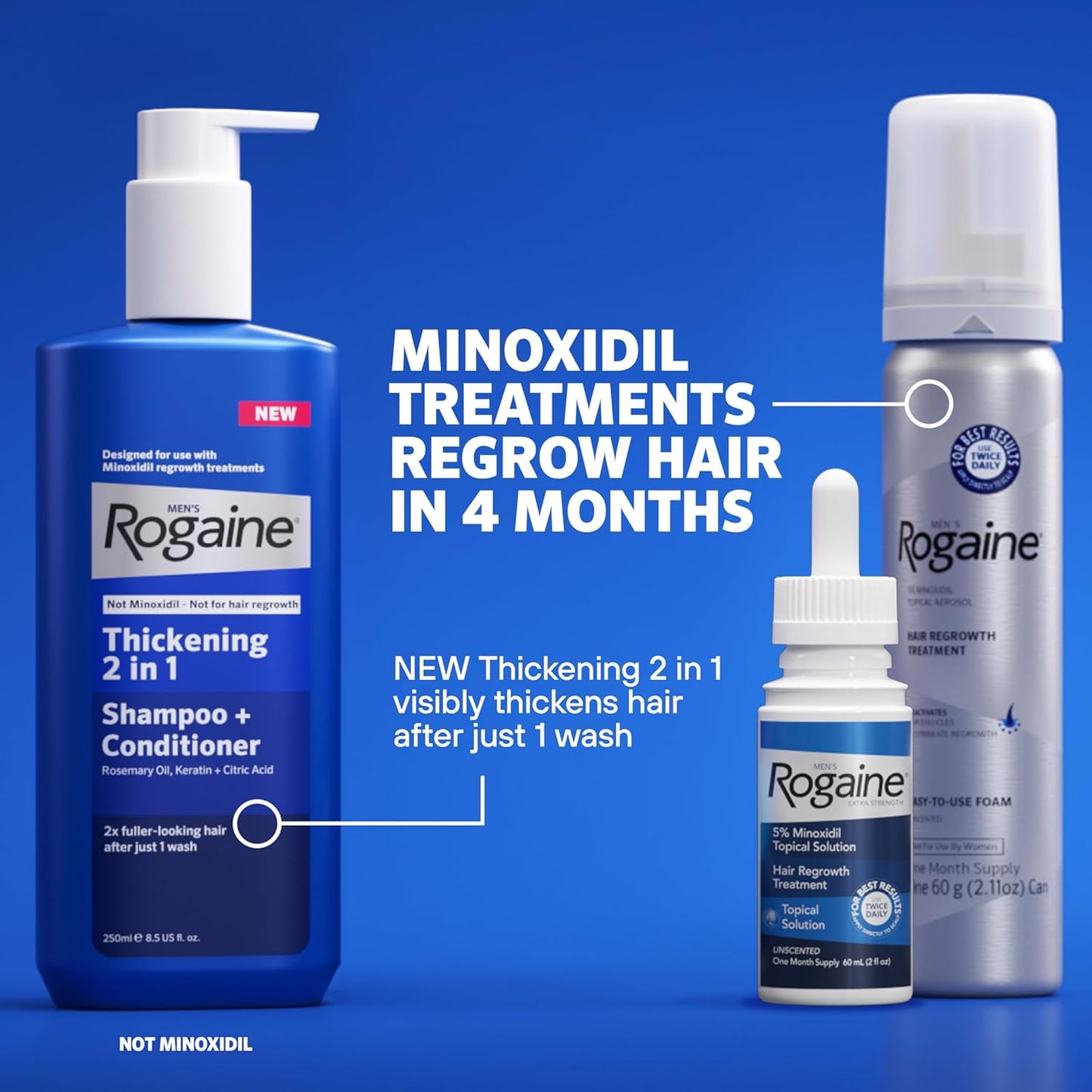 Menās Rogaine 5% Minoxidil for Men Foam, Clinically Proven Regrowth for Thinning Hair, Topical Hair Loss Treatment, Unscented Topical Aerosol, Results in 8ā16 Weeks, 3-Month Supply, 3 x 2.11 oz - Medaid International
