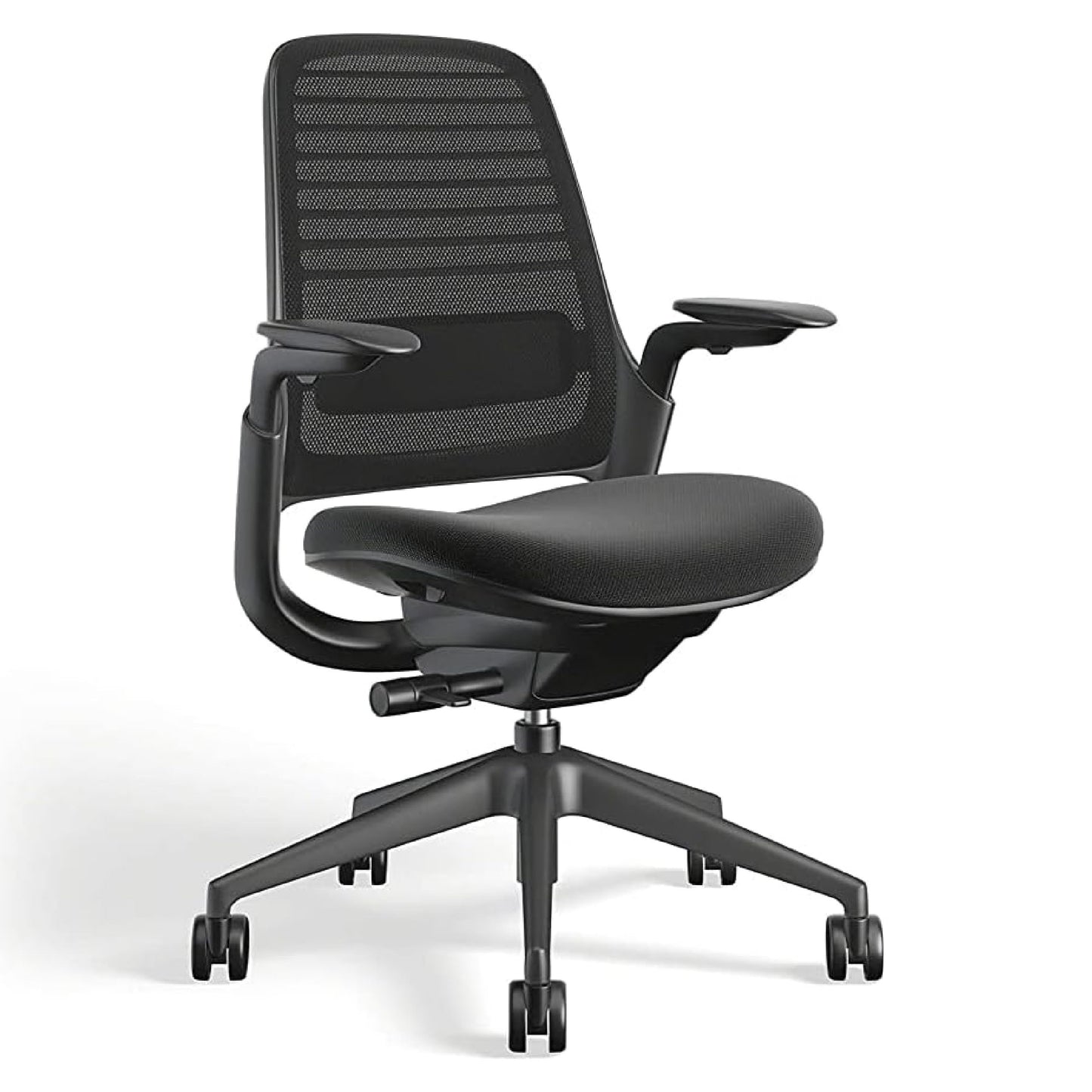 Steelcase Series 1 Office Chair - Ergonomic Work Chair with Wheels for Carpet - Helps Support Productivity - Weight-Activated Controls, Back Supports & Arm Support - Easy Assembly - Licorice - Medaid International