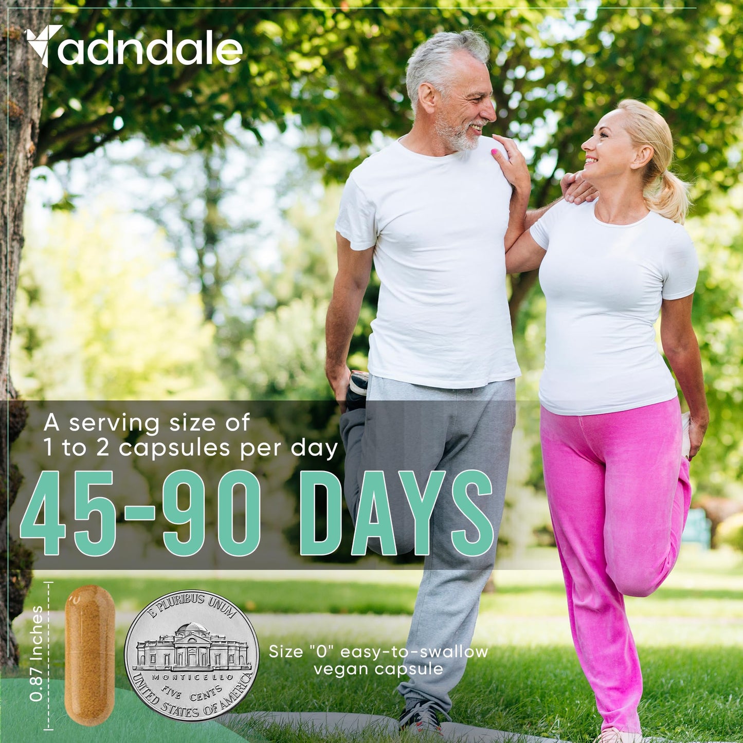 Adndale NAD Supplement. NMN Alternative Liposomal NAD+, Trans Resveratrol, Quercetin, Berberine, Betaine Anhydrous, Grape Seed, Fisetin. 90 Capsules - Medaid International
