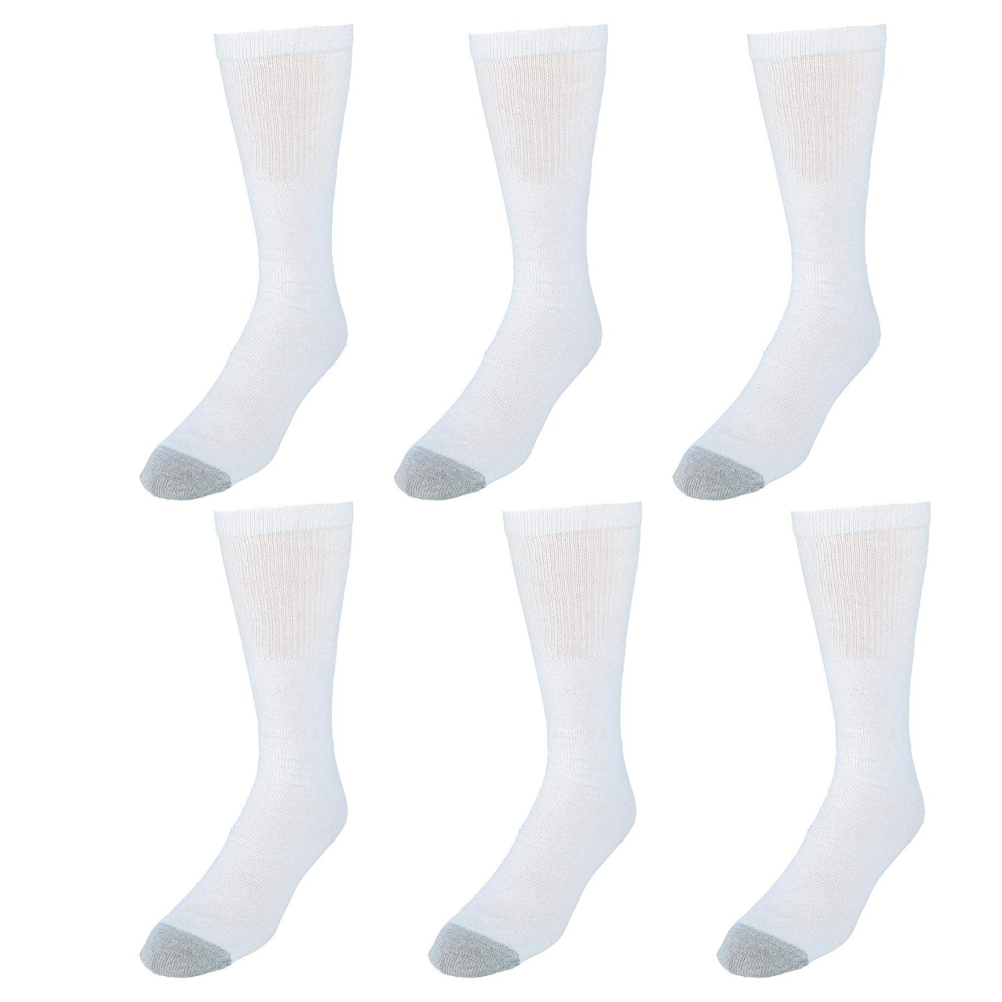 Hanes mens White Cushioned Over the Calf 6 Pack Pair athletic socks, White, 6-14 US - Medaid International